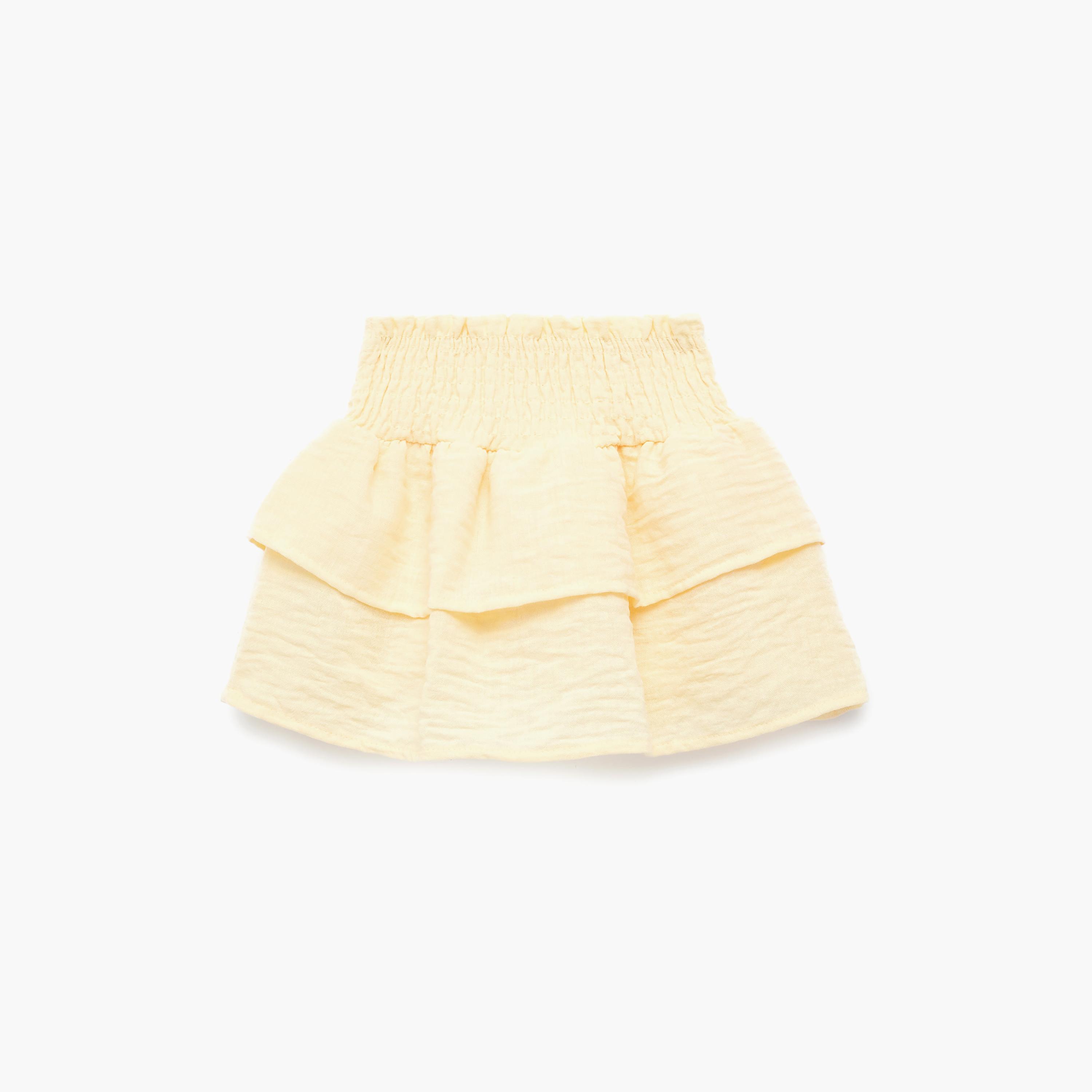 Koton Below Knee Gipped Layered Ruffle Skirt-girls-clothing-bottoms-skirts-image-1