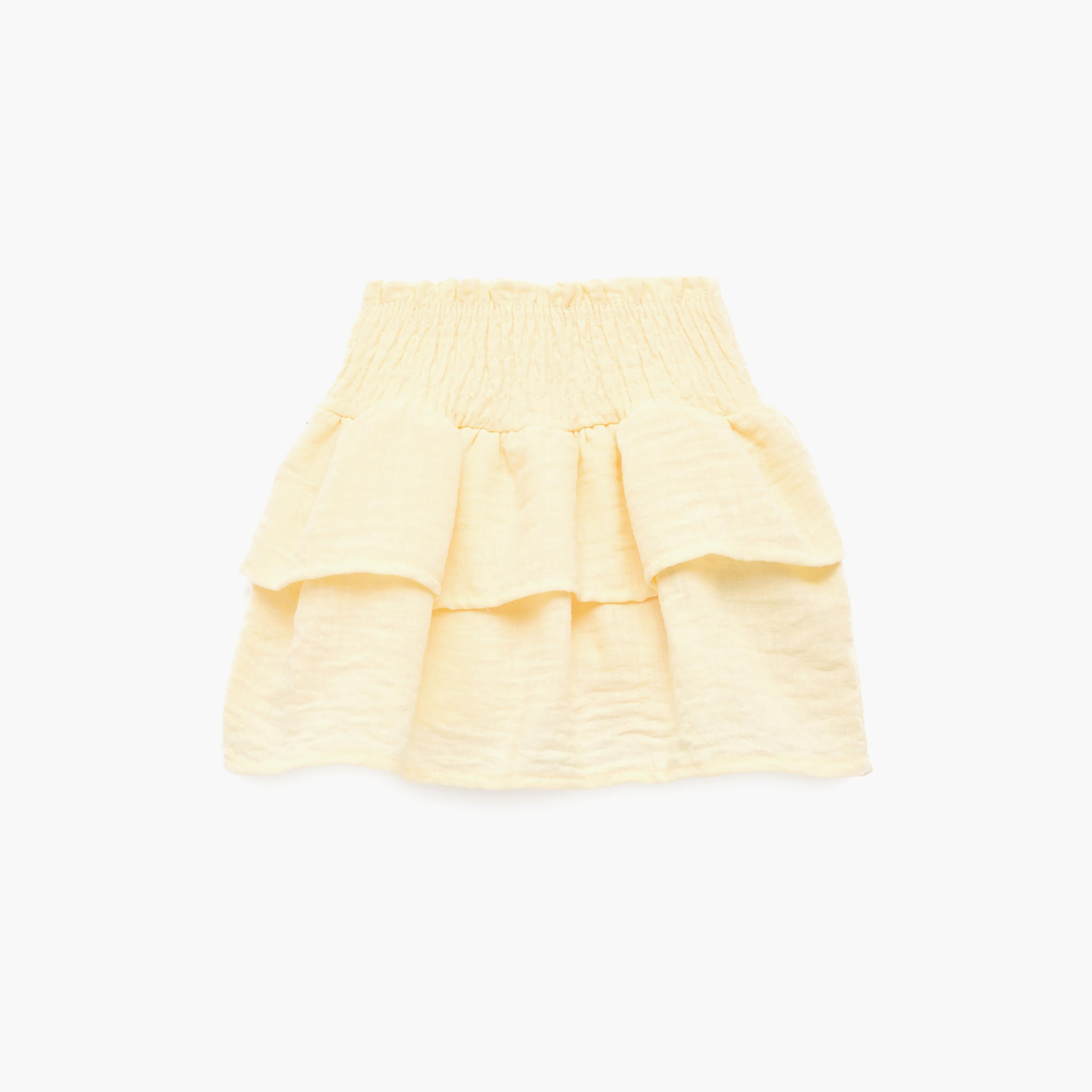 Koton Below Knee Gipped Layered Ruffle Skirt-girls-clothing-bottoms-skirts-image-2