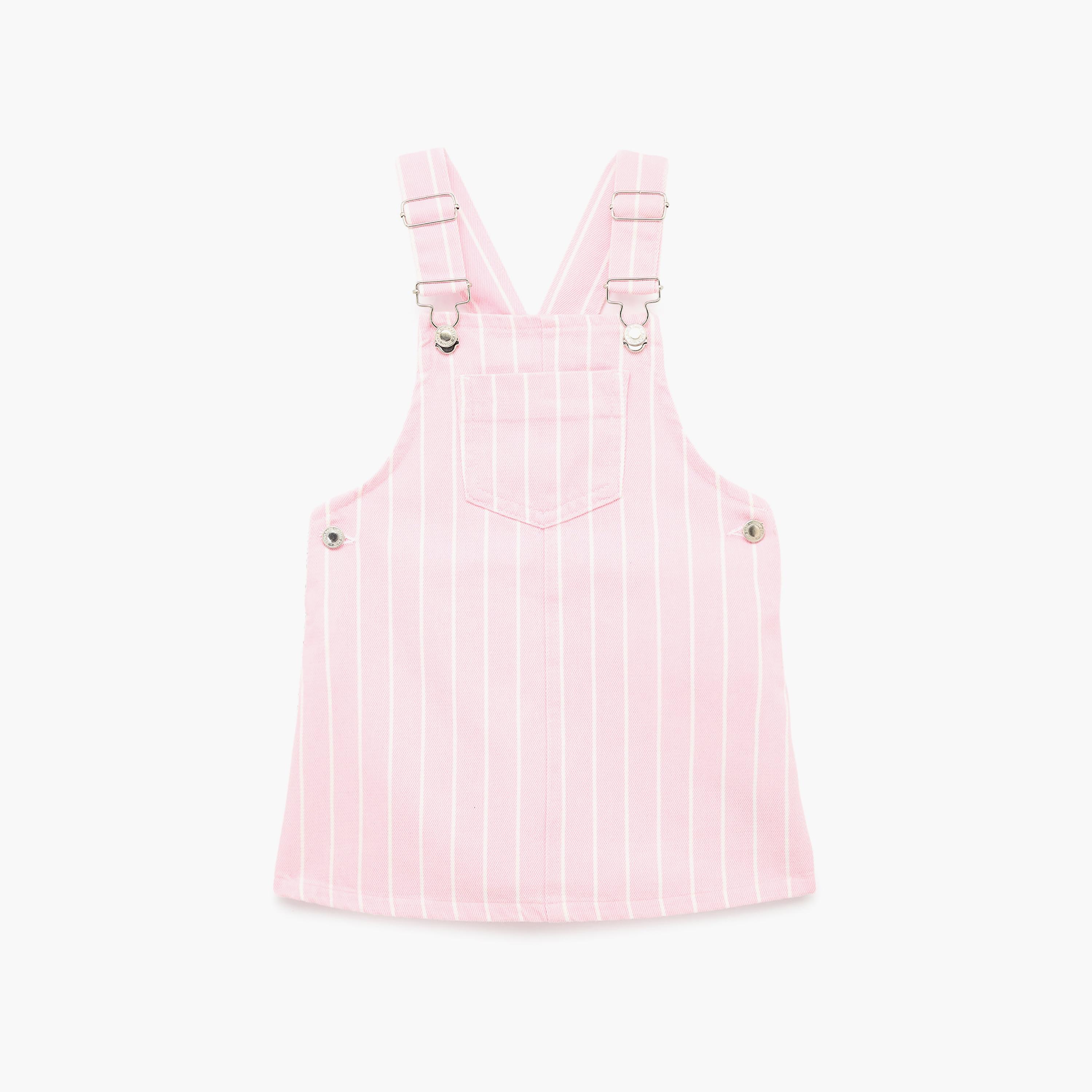 فستان جينز بحمالات "سترابي" بدون أكمام من كوتون-girls-clothing-dressesandjumpsuits-image-1