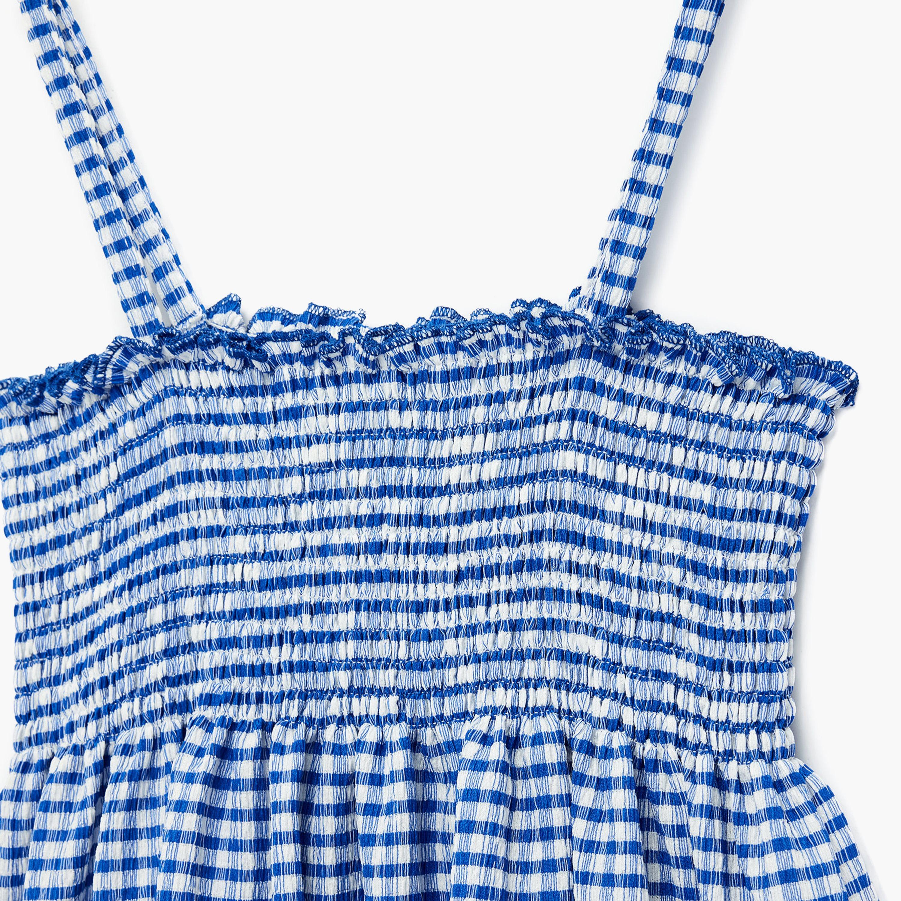 Koton Sleeveless Line Gingham Strap Dress-girls-clothing-dressesandjumpsuits-image-3