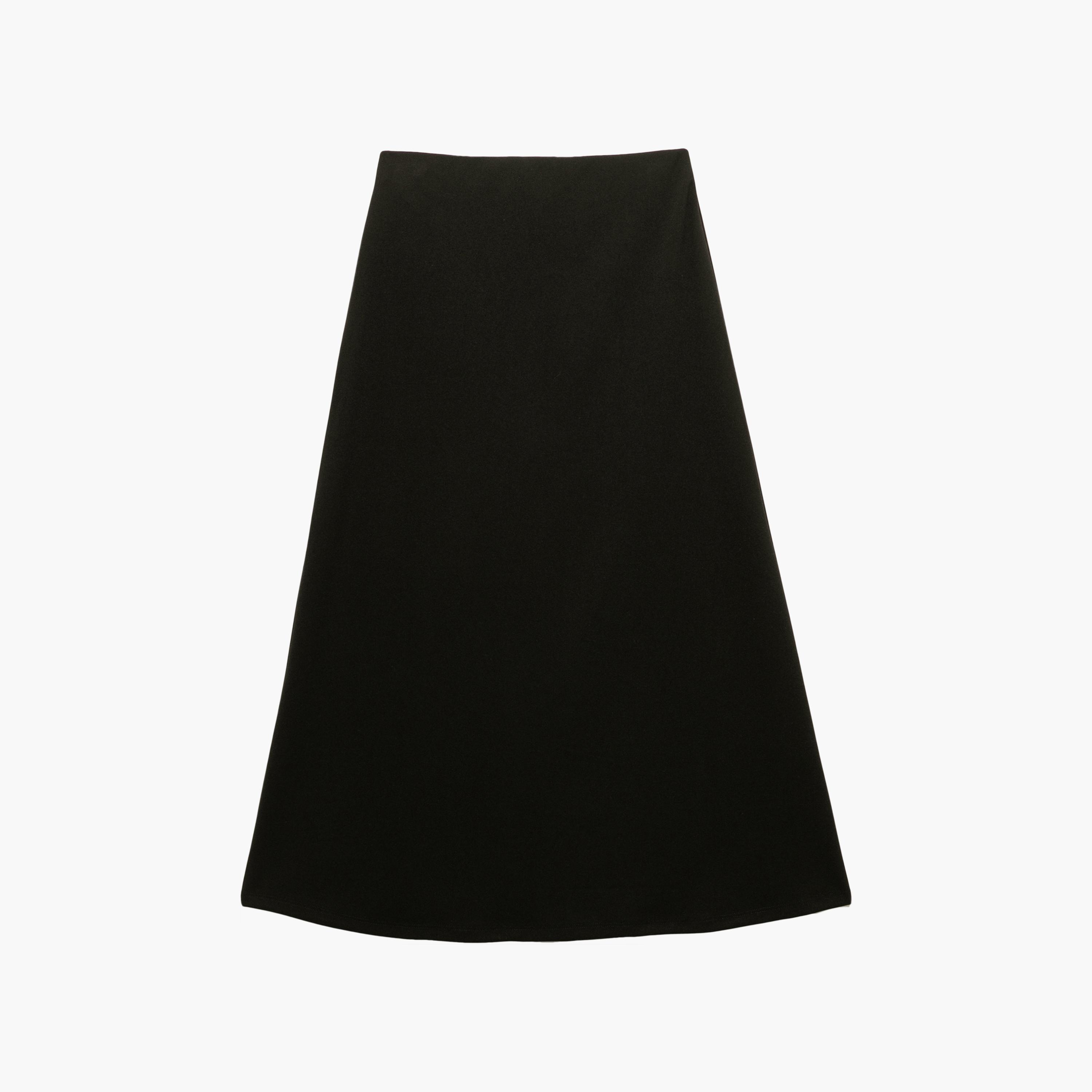 تنورة نسائية سوداء متوسطة الطول من كوتون-women-clothing-bottoms-skirts-image-4