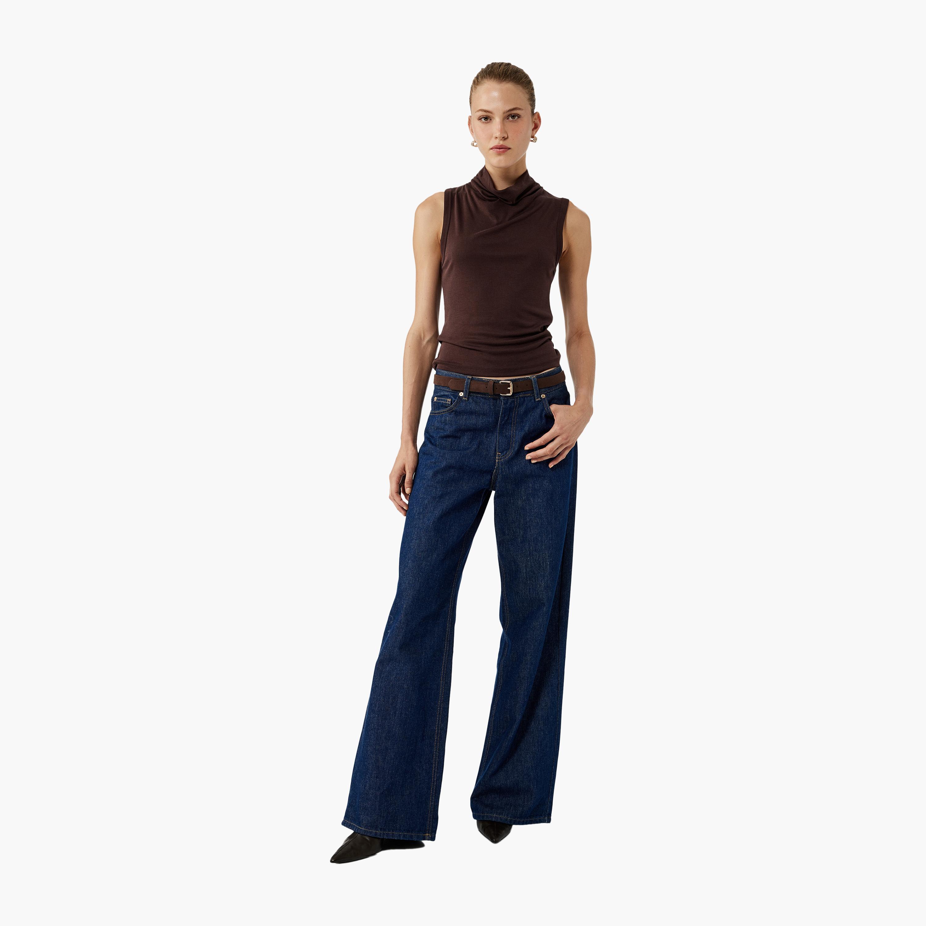 KOTON Brown Cowl Neck Women's Tank Top-women-clothing-shirtsandblouses-blouses-image-2
