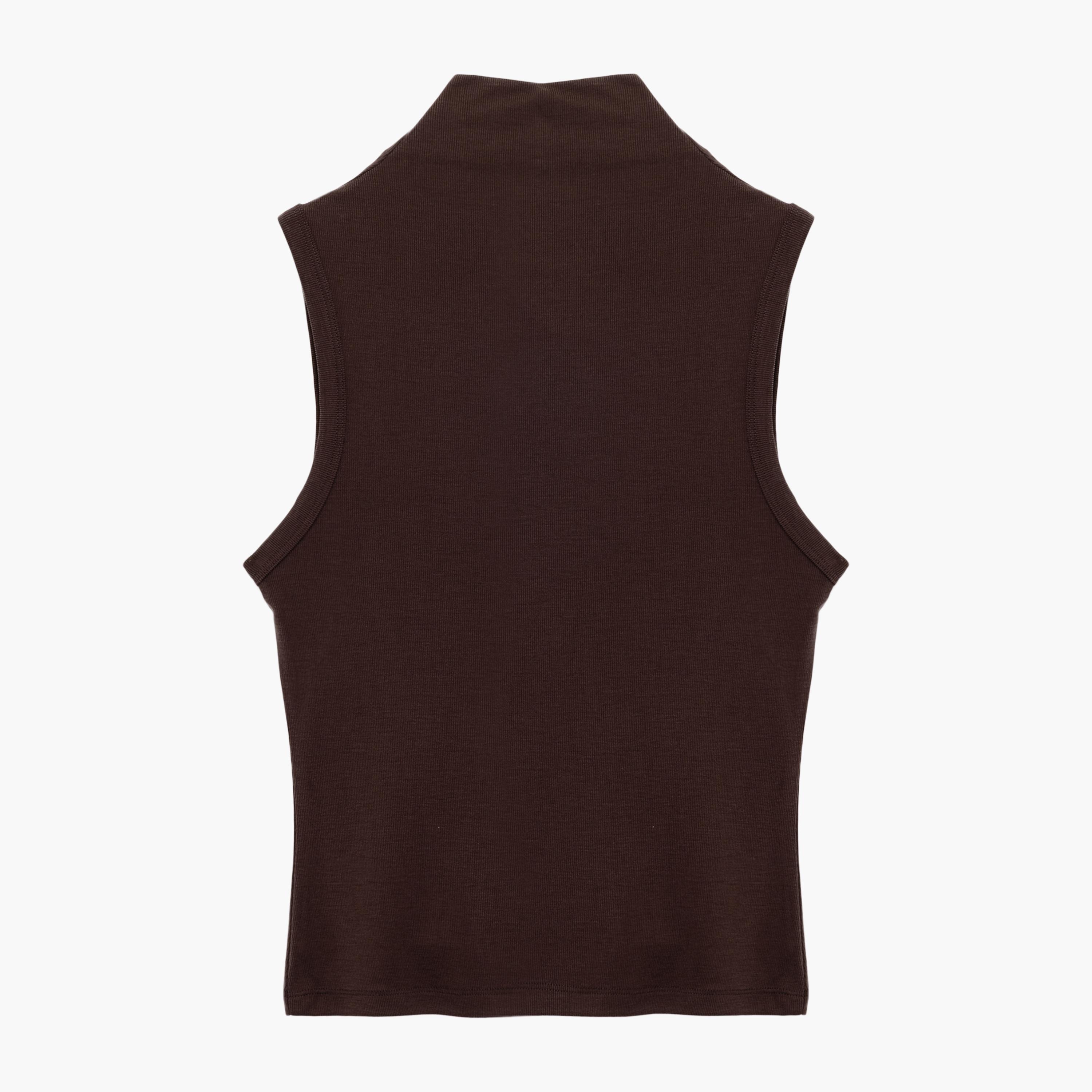 KOTON Brown Cowl Neck Women's Tank Top-women-clothing-shirtsandblouses-blouses-image-5