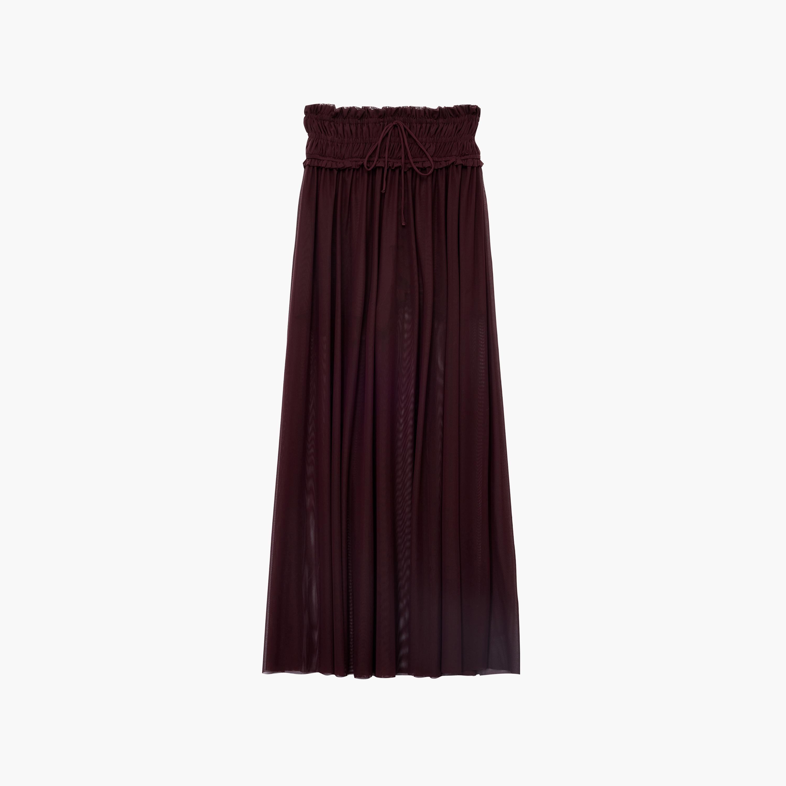 KOTON Burgundy Tulle Straight Women's Skirt-women-clothing-bottoms-skirts-image-6