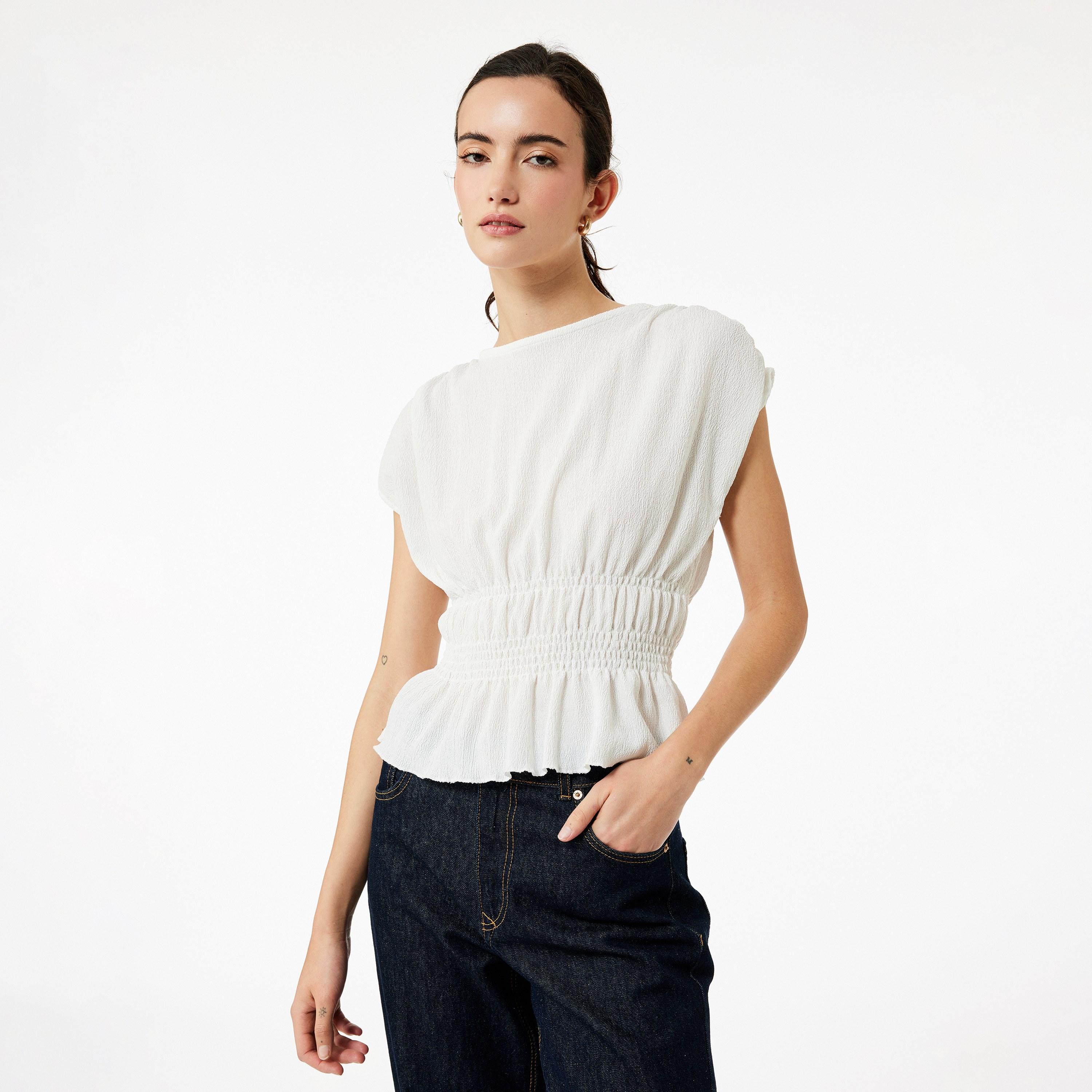 KOTON White Crinkled Women's Top-women-clothing-shirtsandblouses-blouses-image-1