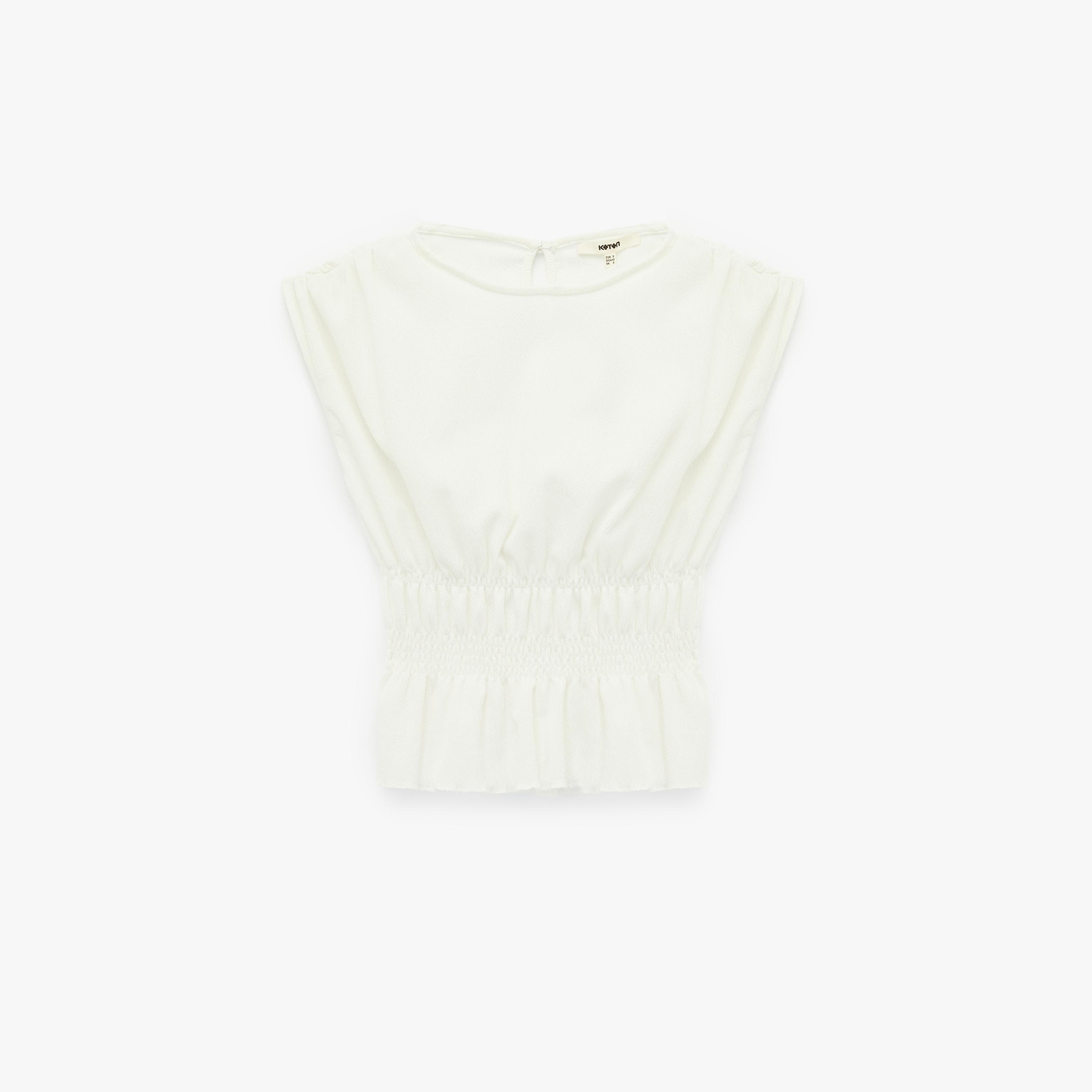 KOTON White Crinkled Women's Top-women-clothing-shirtsandblouses-blouses-image-3
