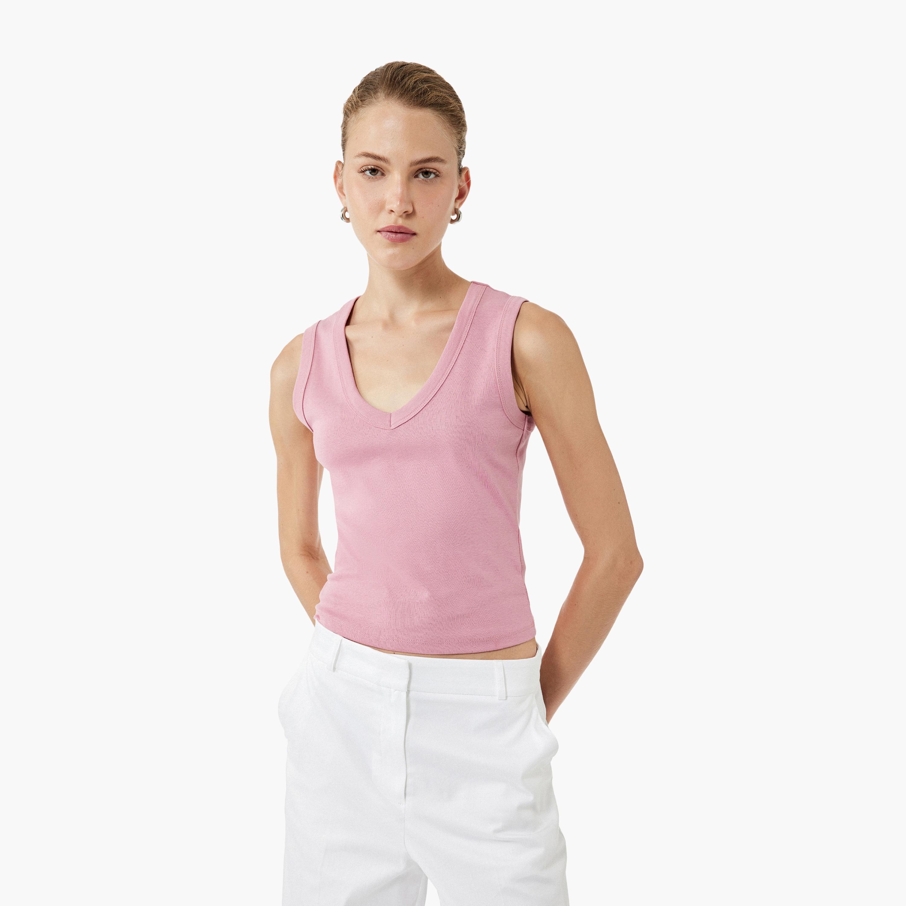 KOTON Pink Cotton Women's Tank Top-women-clothing-shirtsandblouses-blouses-image-1