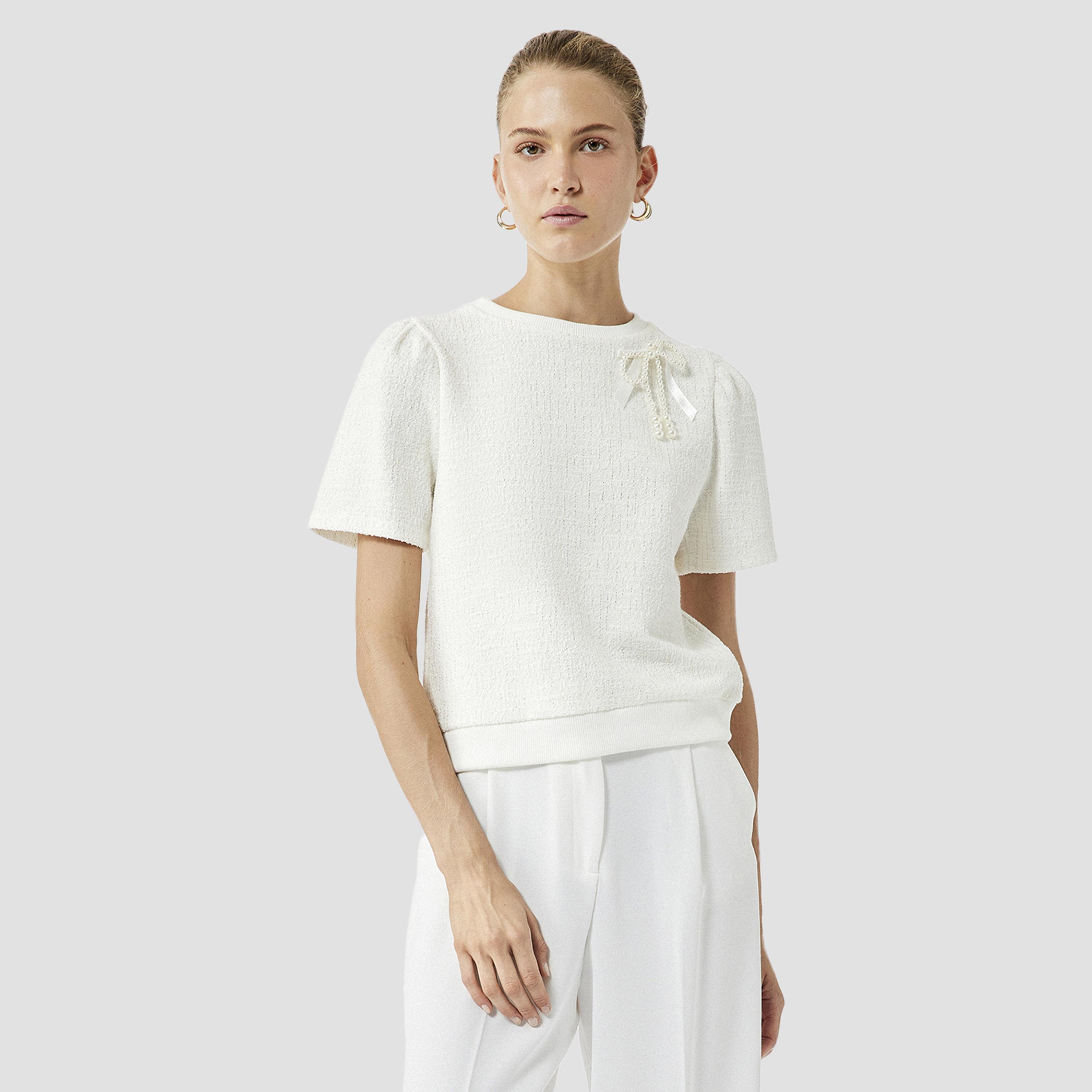 KOTON White Bow Detailed Women's Top-women-clothing-shirtsandblouses-blouses-image-1