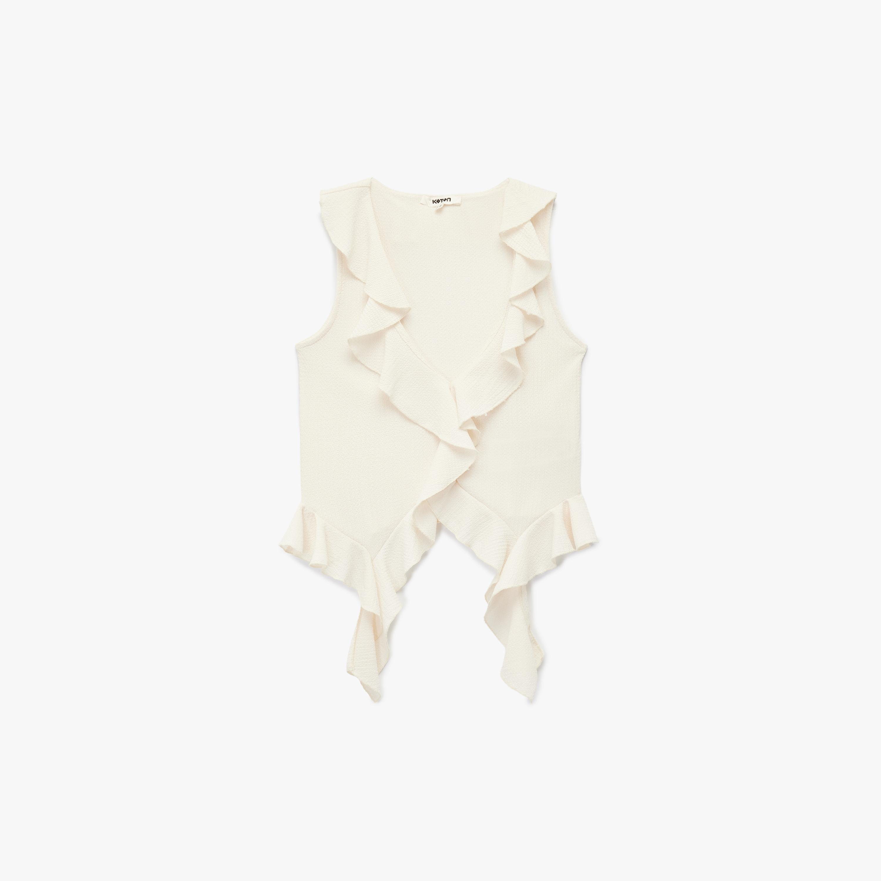 KOTON White Ruffled Women's Top-women-clothing-shirtsandblouses-blouses-image-4