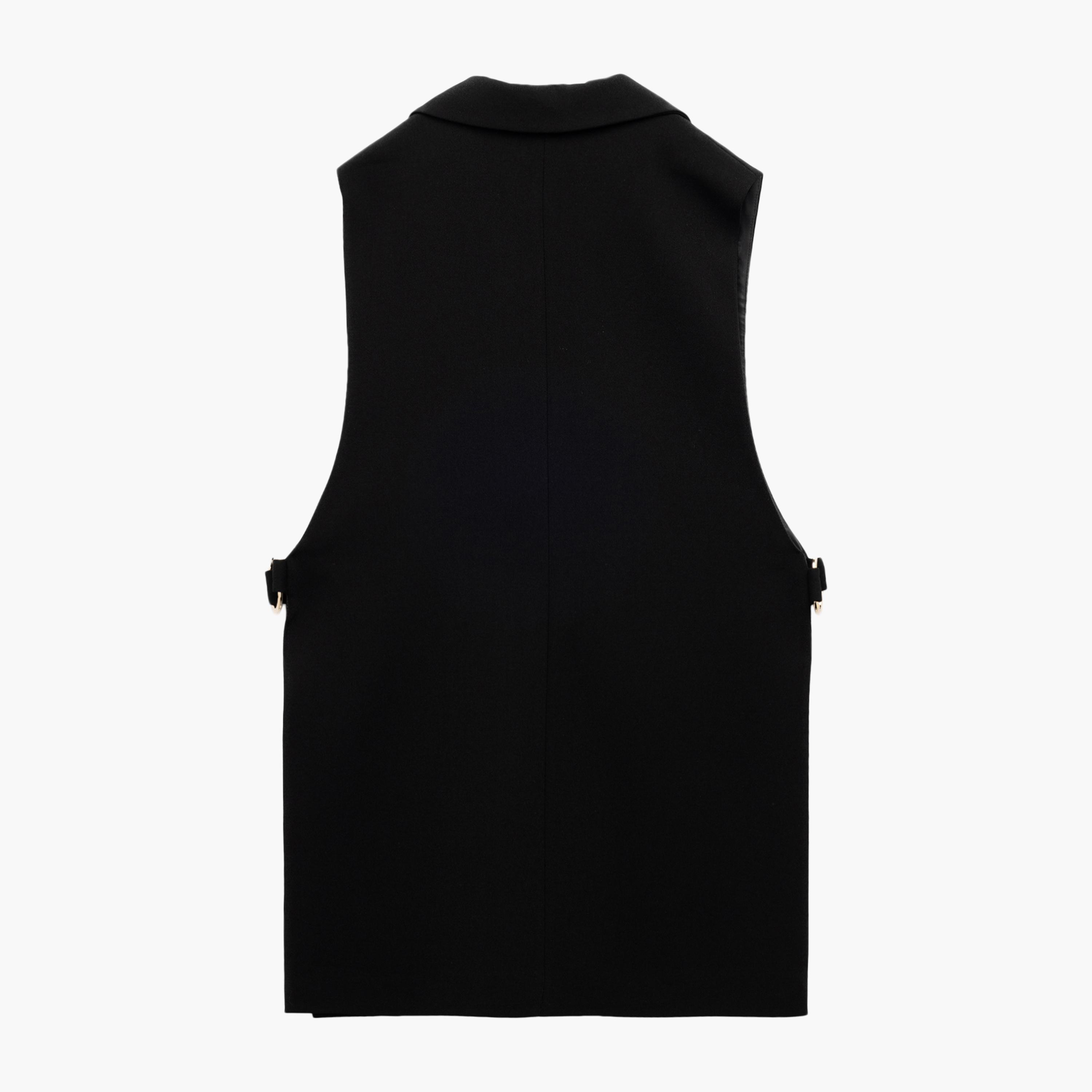 KOTON Black Lapel Collar Women's Blazer Vest-women-winterwear-coatsandjackets-waistcoats-image-5