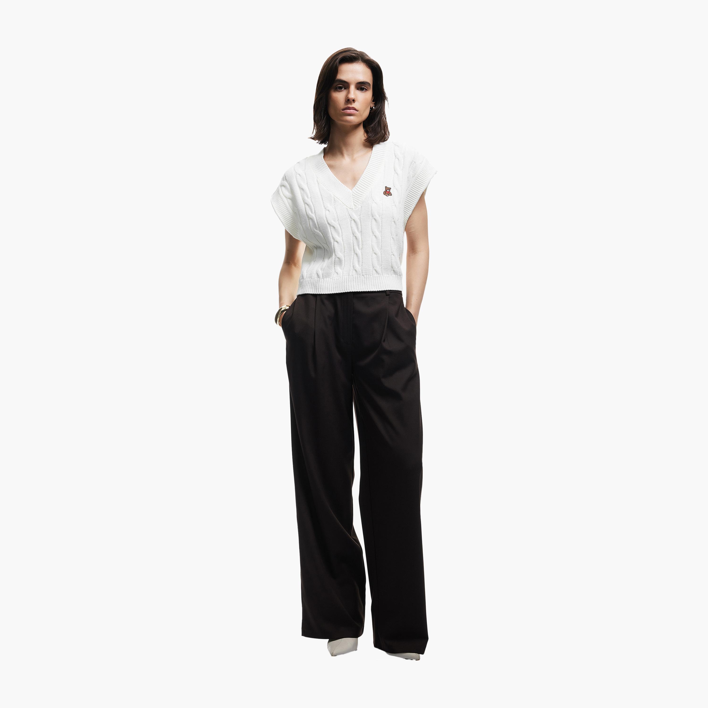 KOTON Cable Knitted Acrylic Women's Sweater Vest-women-winterwear-cardigansandjumpers-jumpers-image-2