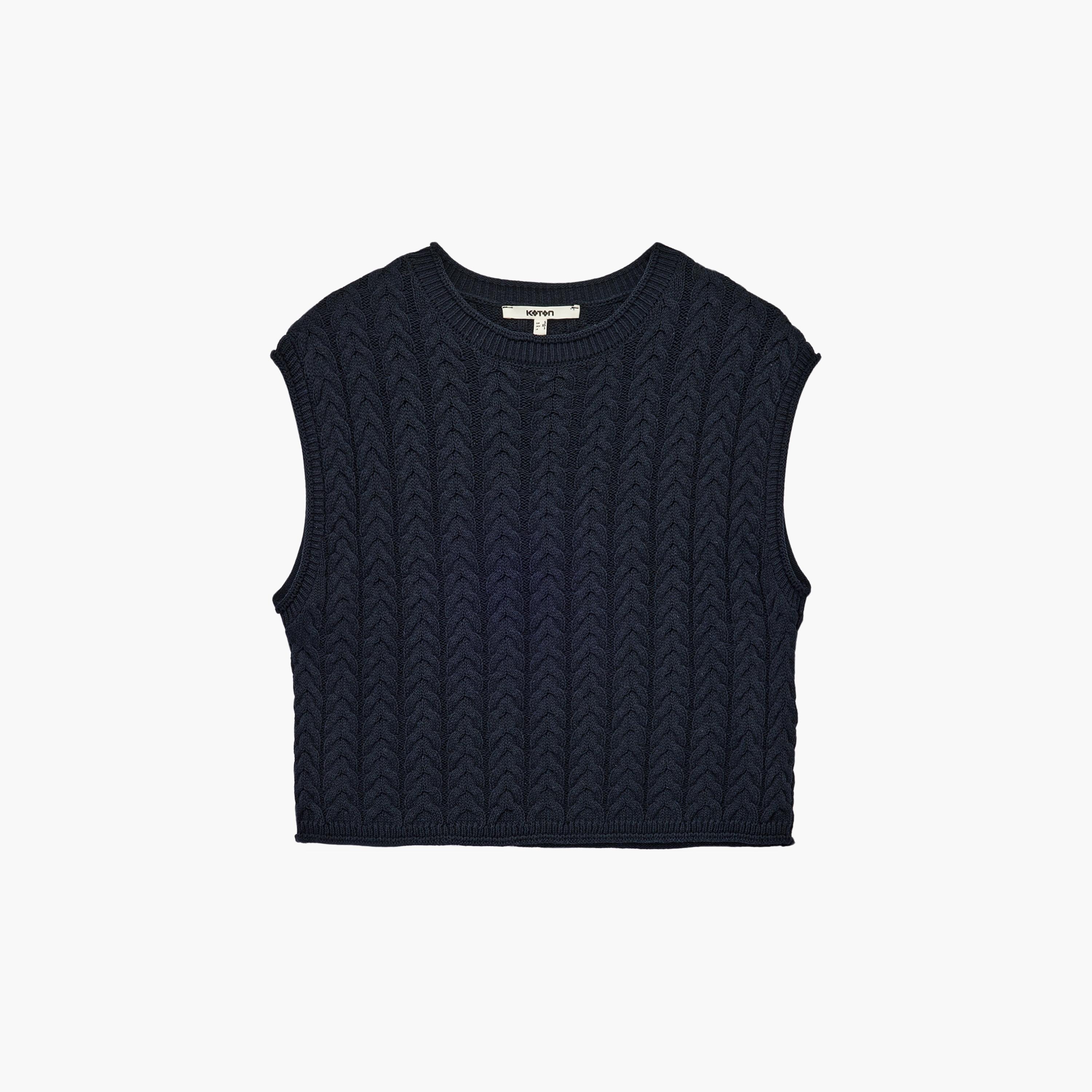 KOTON Cable Knitted Women's Sweater Vest-women-winterwear-cardigansandjumpers-jumpers-image-4