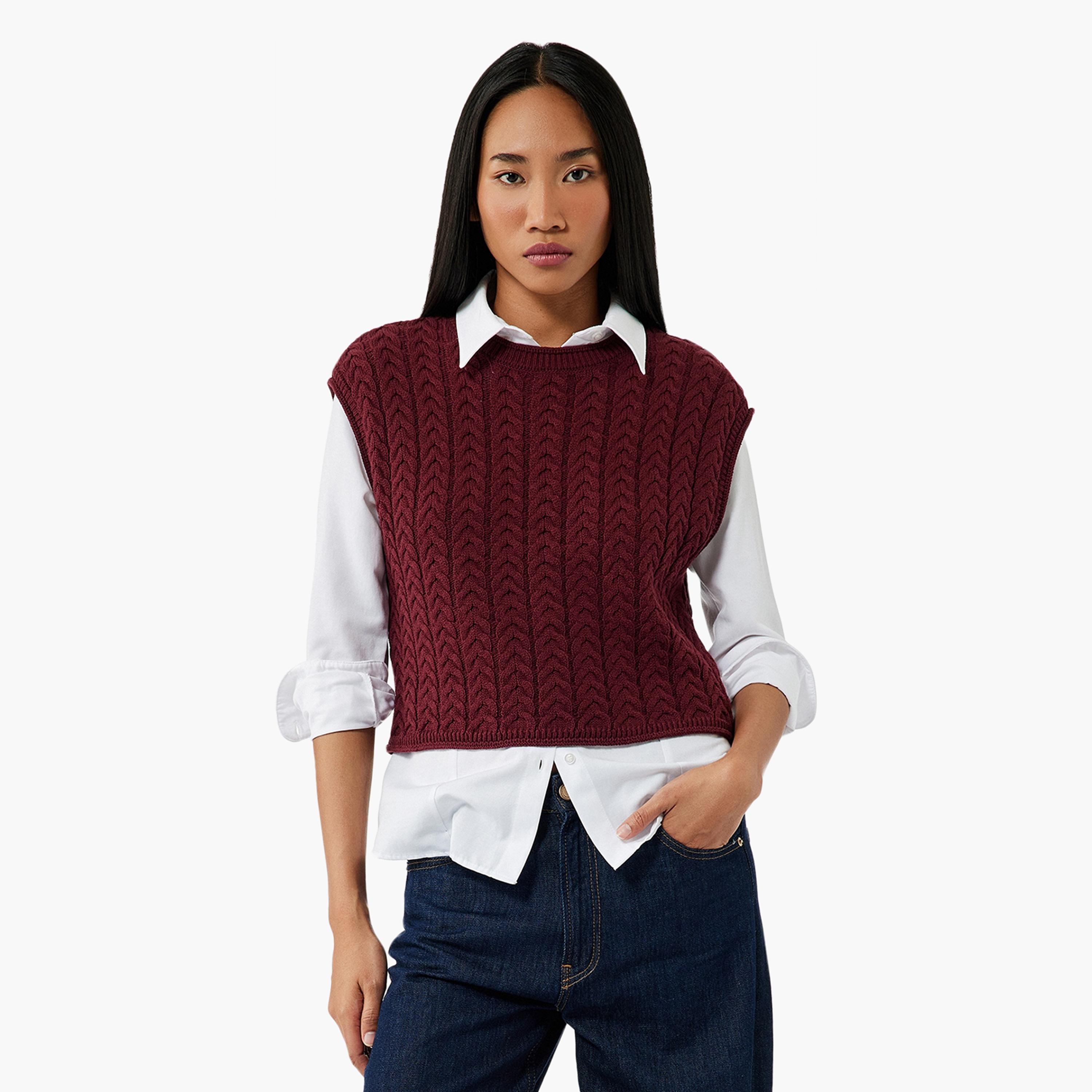 KOTON Cable Knitted Women's Sweater Vest-women-clothing-cardigansandjumpers-jumpers-image-1