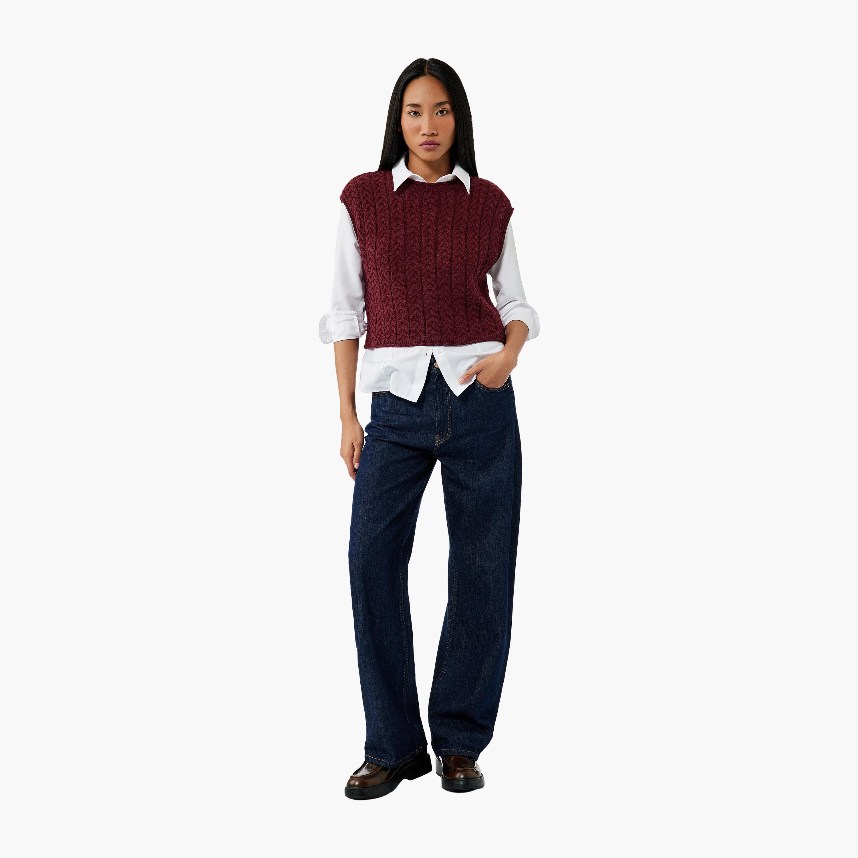 KOTON Cable Knitted Women's Sweater Vest-women-clothing-cardigansandjumpers-jumpers-image-2