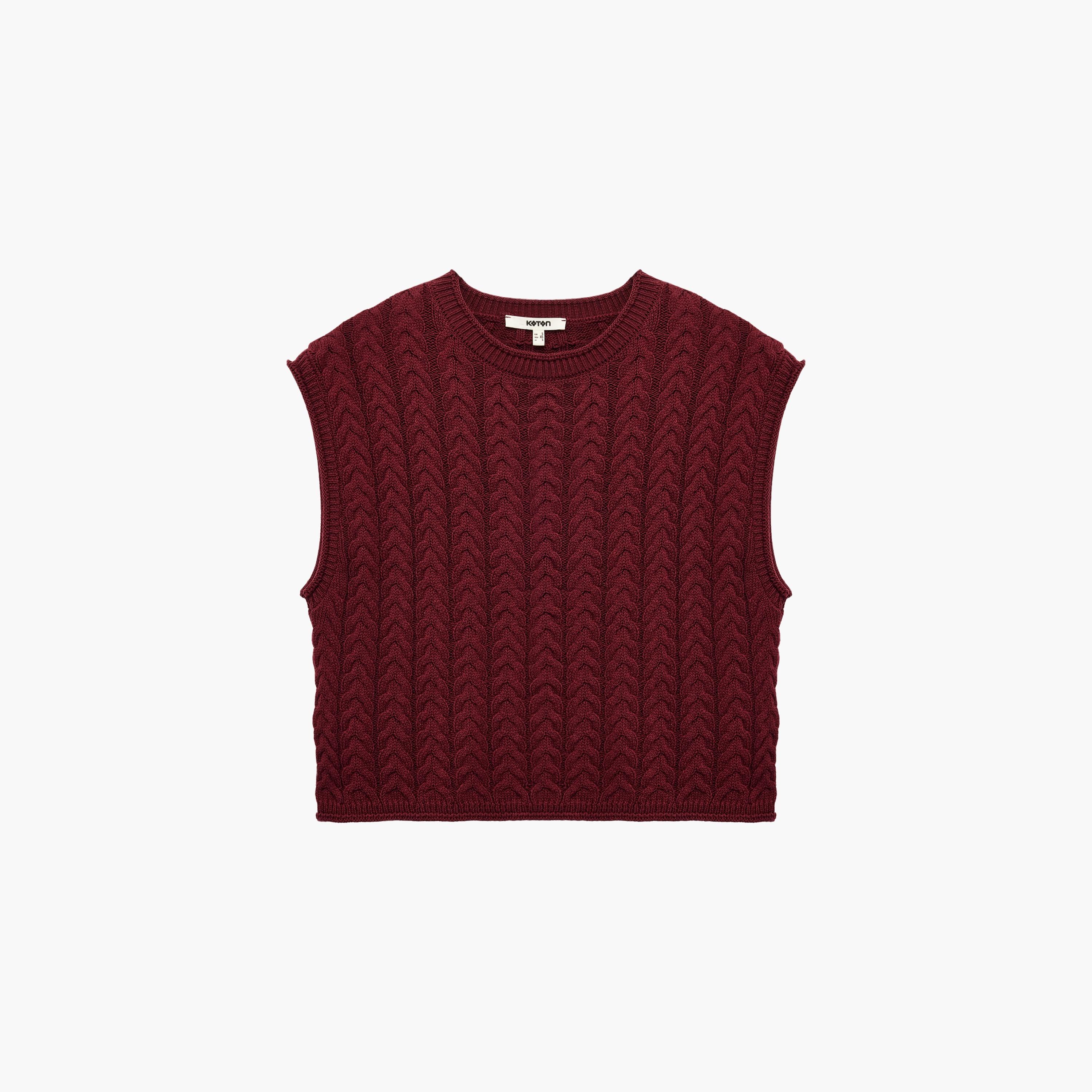 KOTON Cable Knitted Women's Sweater Vest-women-clothing-cardigansandjumpers-jumpers-image-4