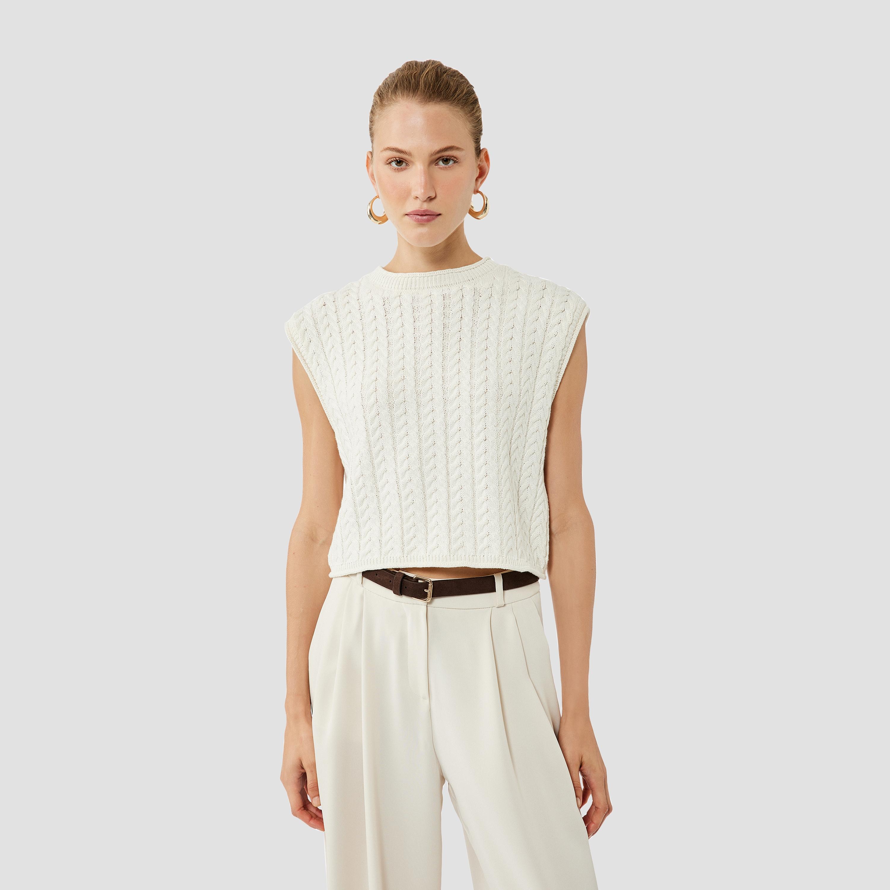 KOTON Cable Knitted Women's Sweater Vest-women-winterwear-cardigansandjumpers-jumpers-image-1