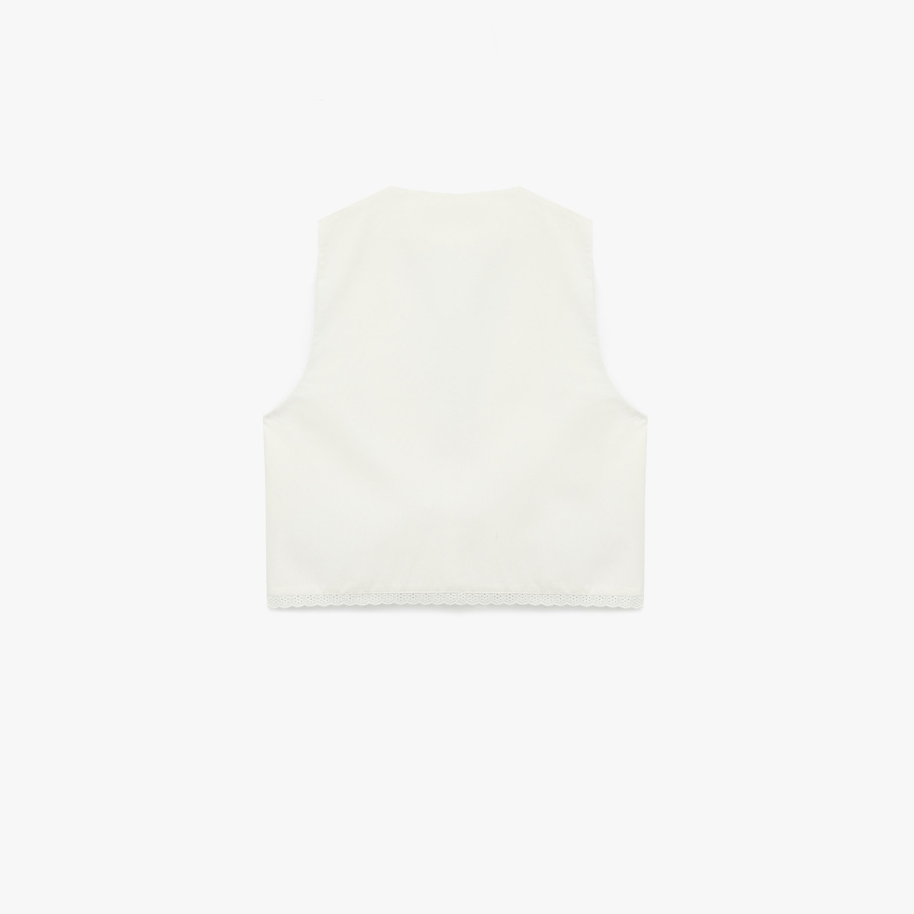 KOTON White Cotton Women's Vest-women-winterwear-coatsandjackets-waistcoats-image-4