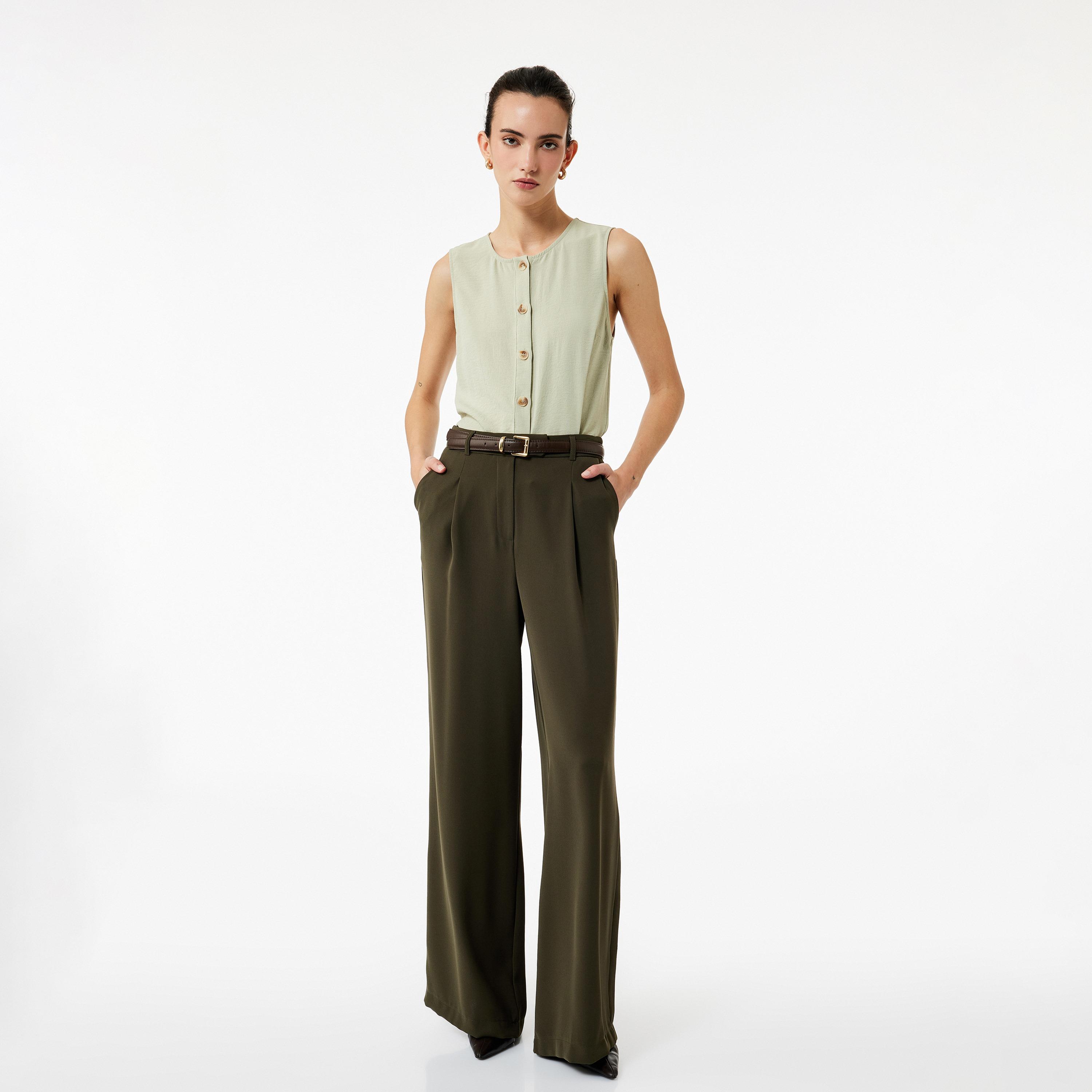 KOTON Light Green Women's Vest-women-winterwear-coatsandjackets-waistcoats-image-2