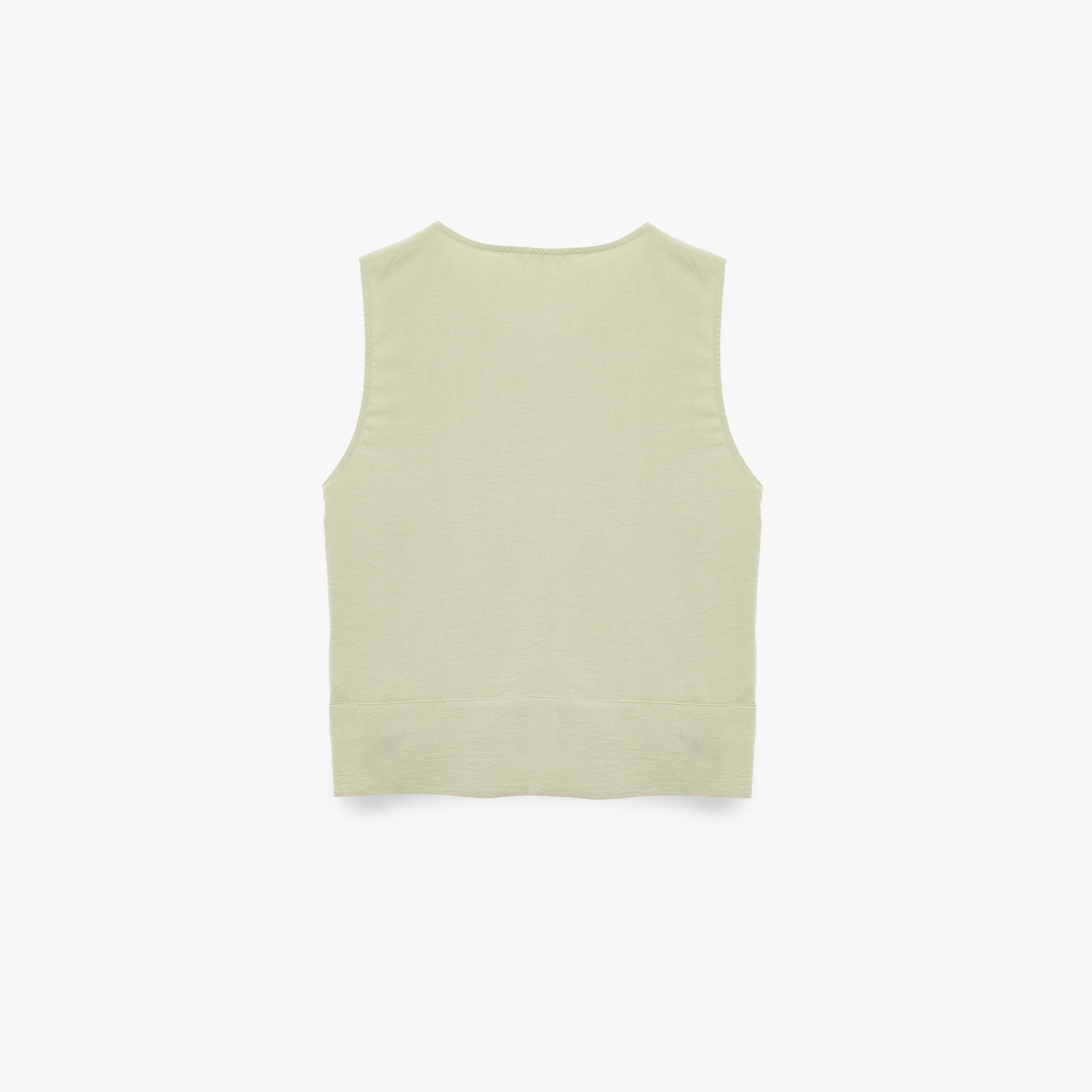 KOTON Light Green Women's Vest-women-winterwear-coatsandjackets-waistcoats-image-4