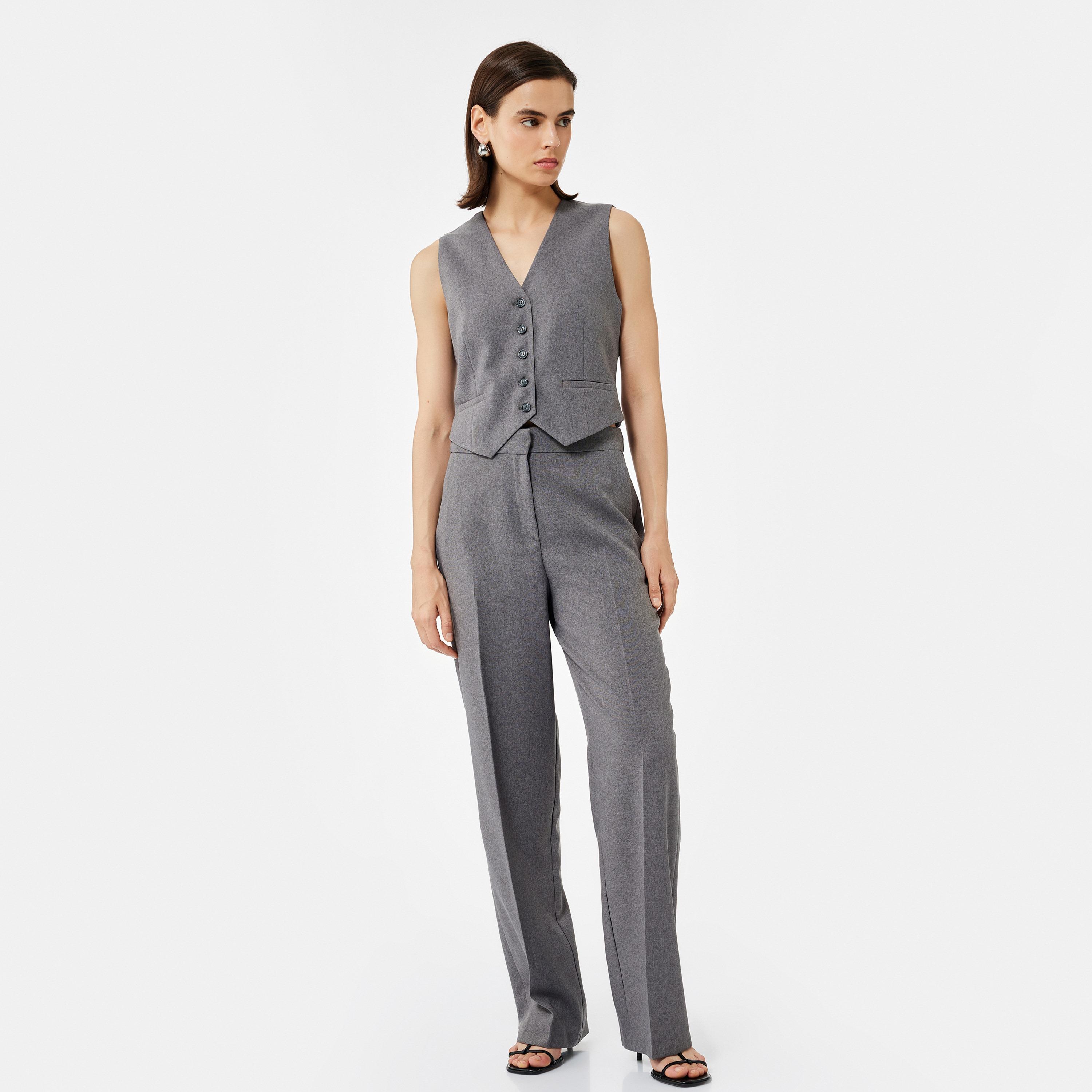 جيليه نسائي بلون رمادي من كوتون-women-winterwear-coatsandjackets-waistcoats-image-2