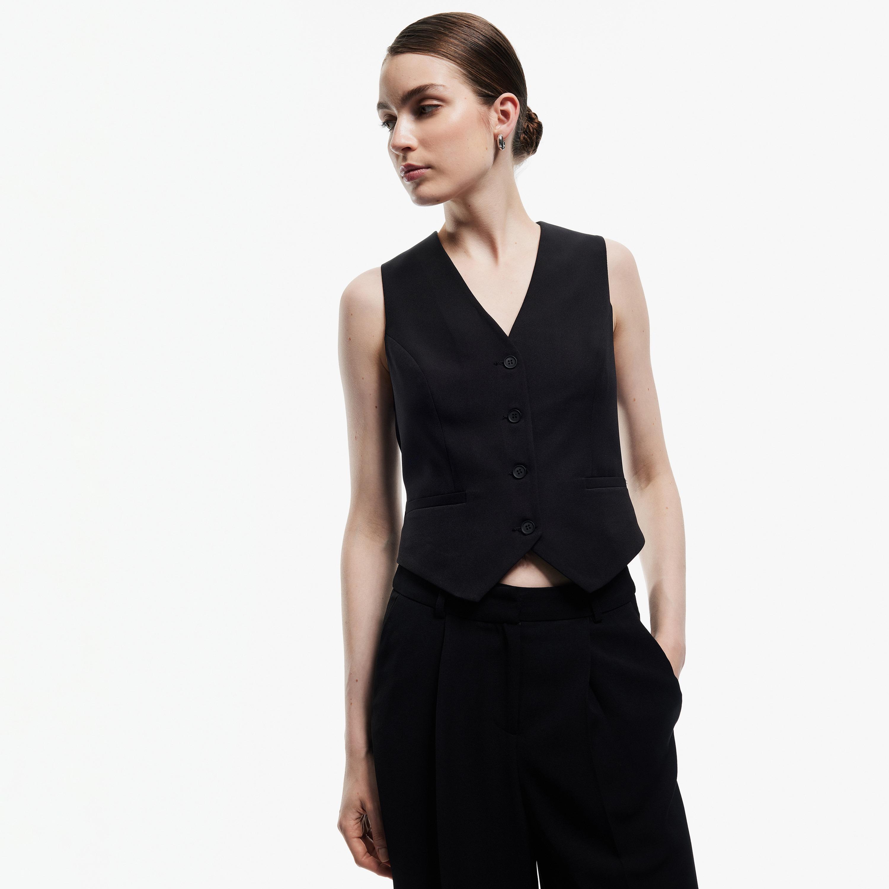 KOTON Black Women's Vest-women-winterwear-coatsandjackets-waistcoats-image-1
