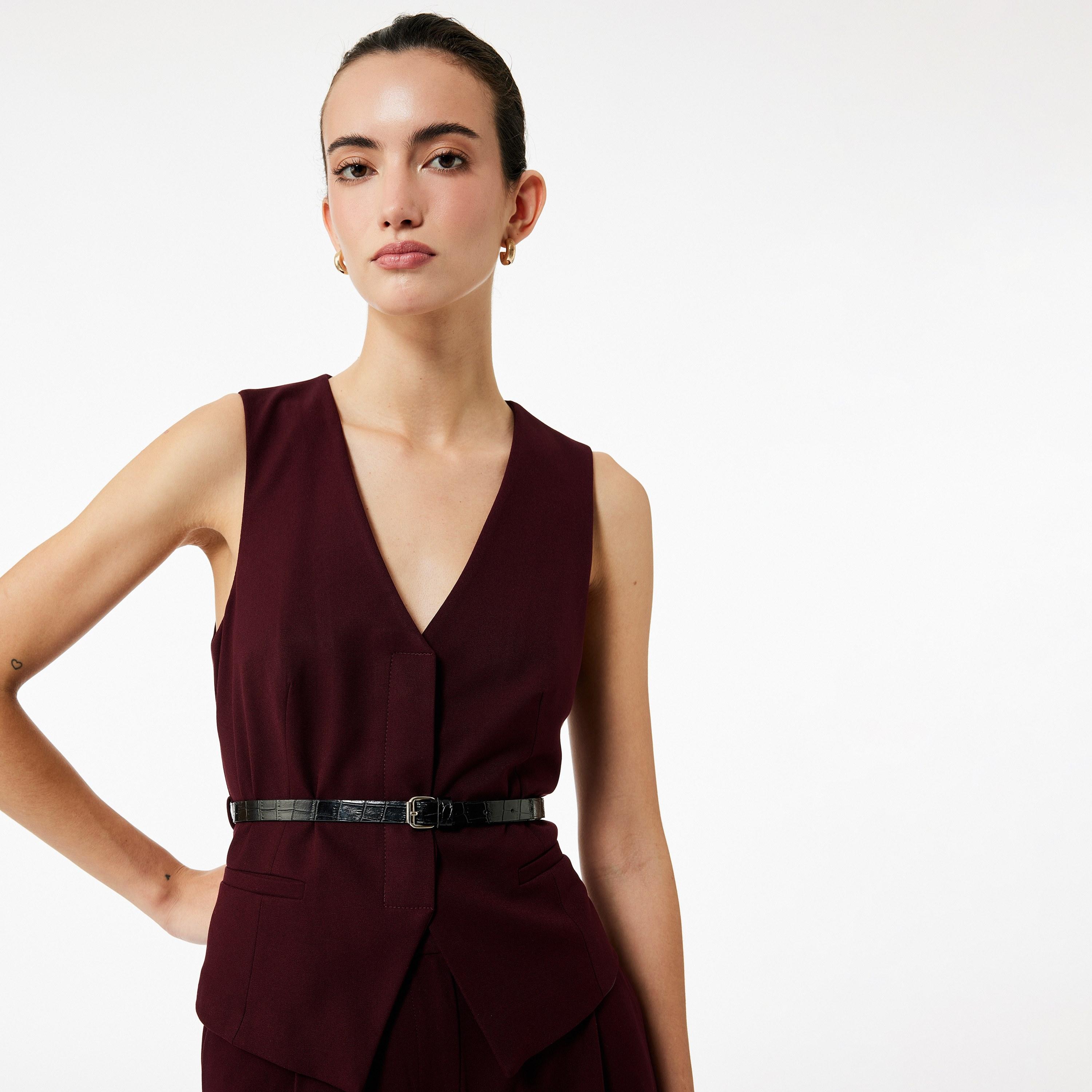 KOTON Burgundy Women's Vest-women-winterwear-coatsandjackets-waistcoats-image-3