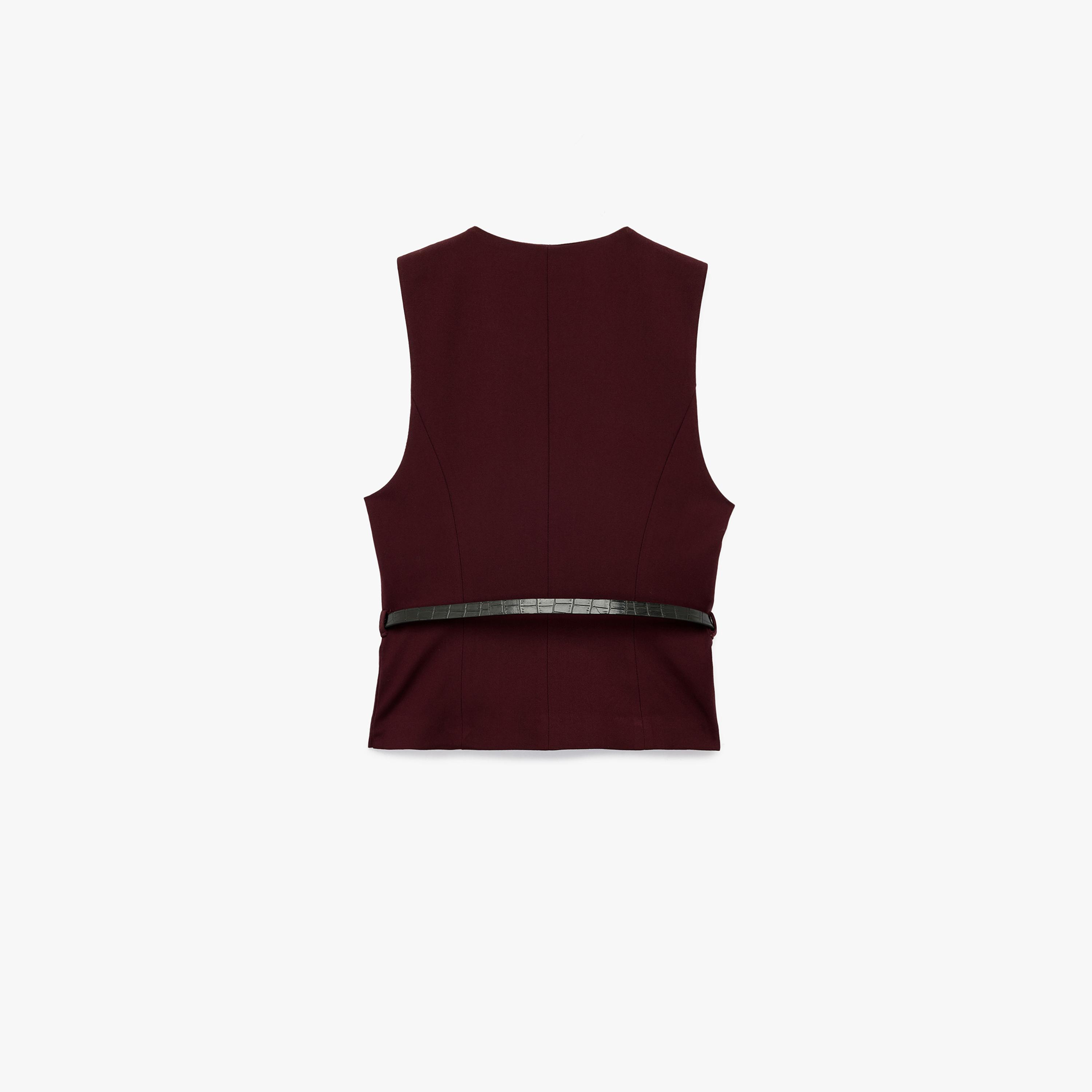 KOTON Burgundy Women's Vest-women-winterwear-coatsandjackets-waistcoats-image-5