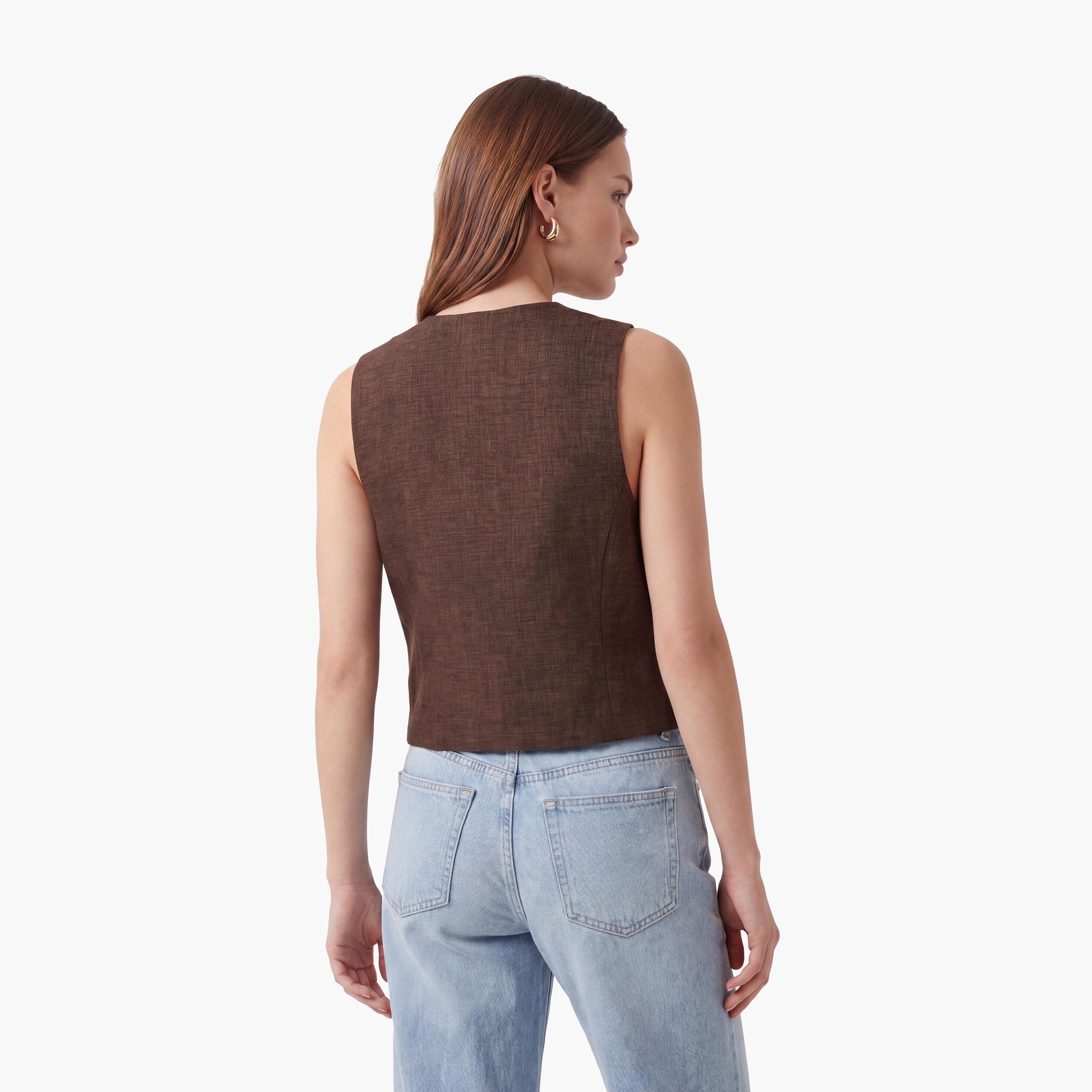 KOTON Brown Women's Vest-women-winterwear-coatsandjackets-waistcoats-image-3