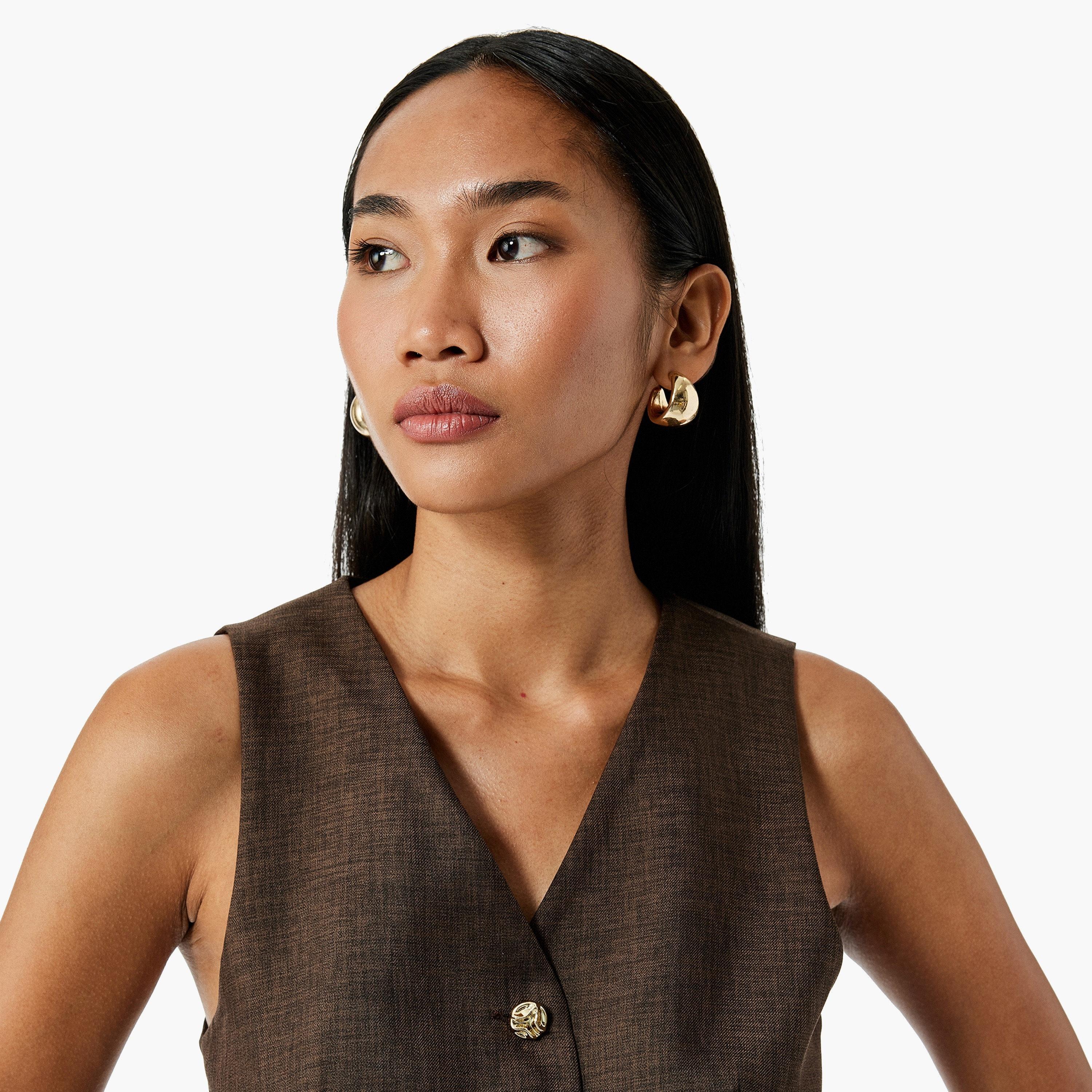 KOTON Brown Women's Vest-women-winterwear-coatsandjackets-waistcoats-image-4