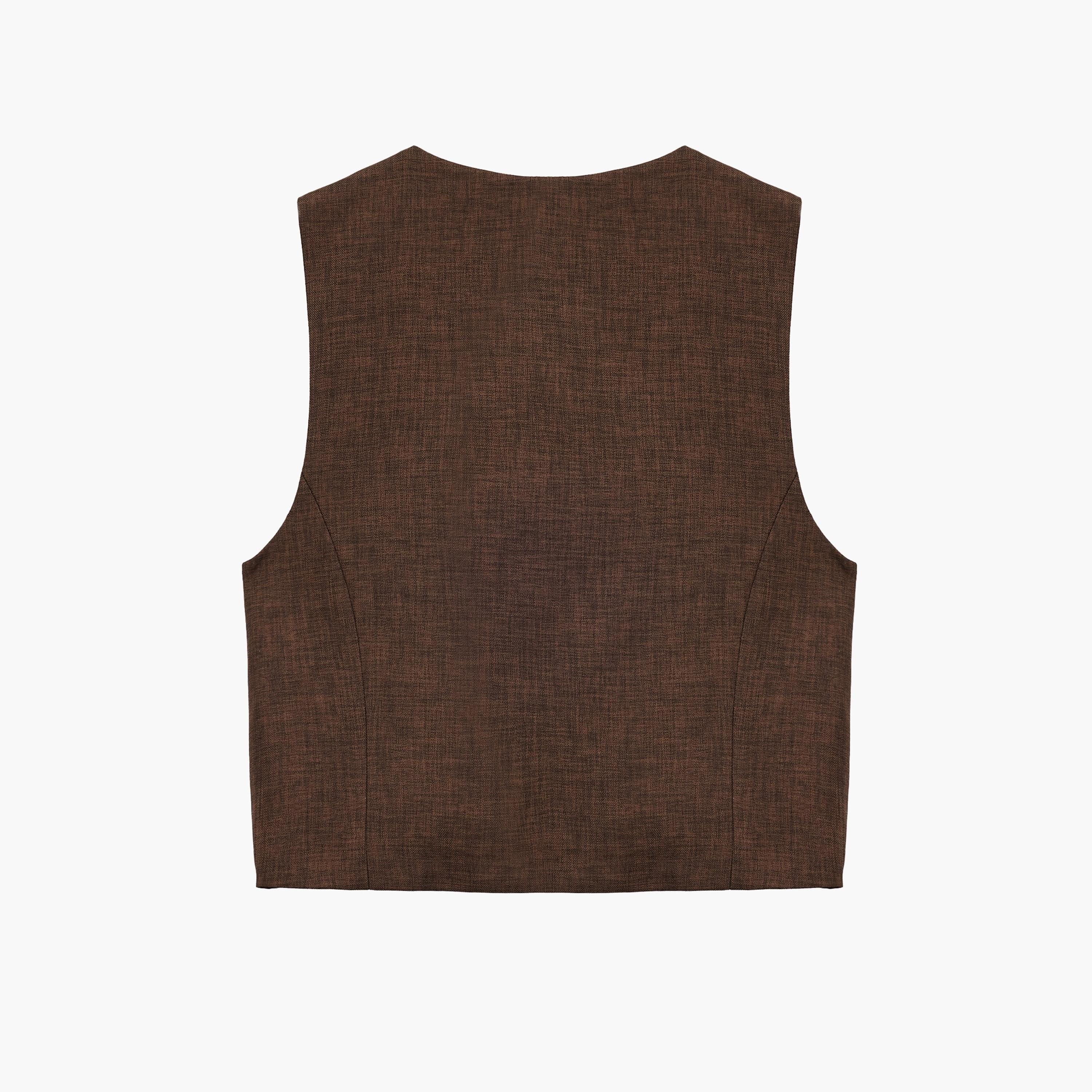 KOTON Brown Women's Vest-women-winterwear-coatsandjackets-waistcoats-image-6