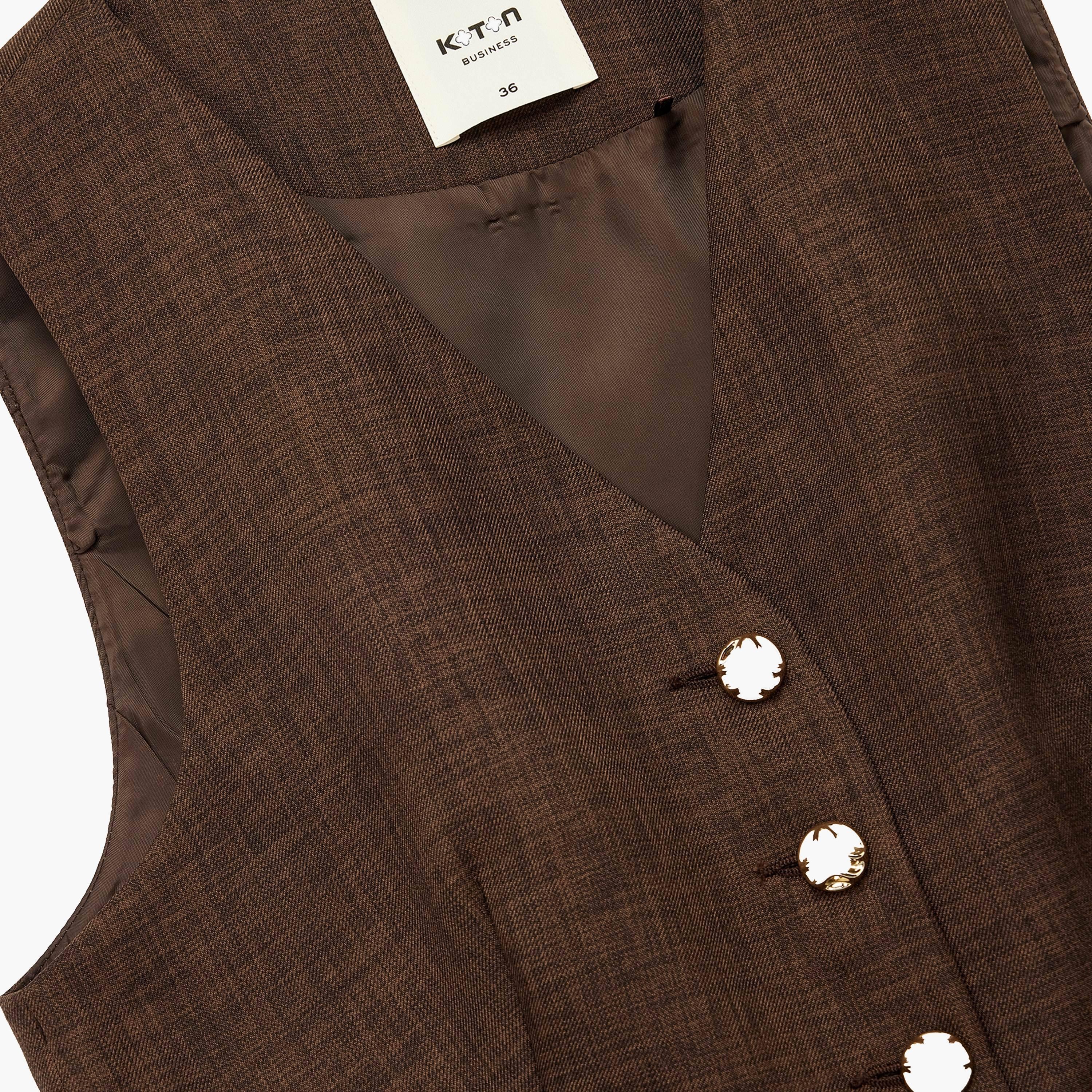 KOTON Brown Women's Vest-women-winterwear-coatsandjackets-waistcoats-image-7