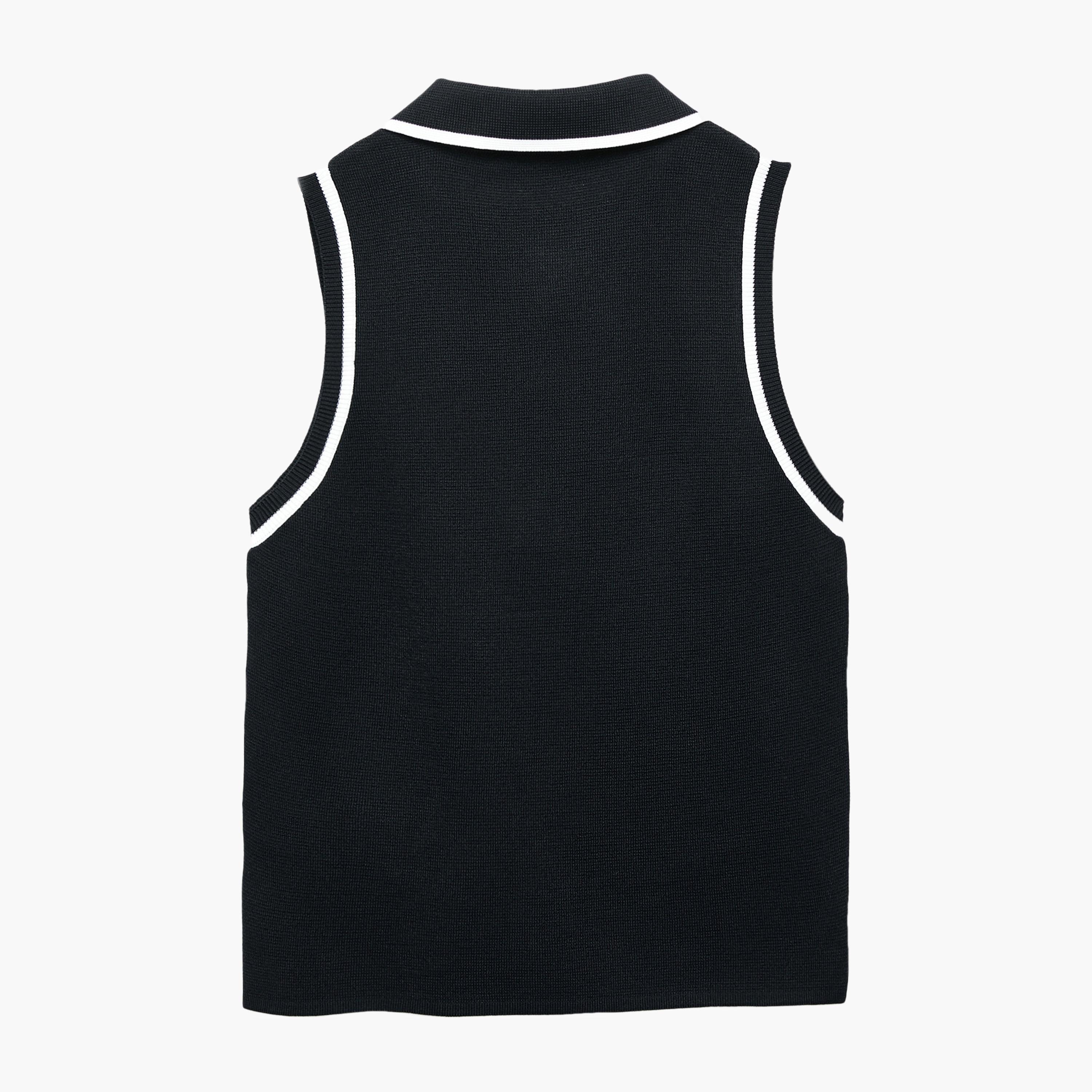KOTON Blue Collared Women's Tank Top-women-clothing-shirtsandblouses-blouses-image-4