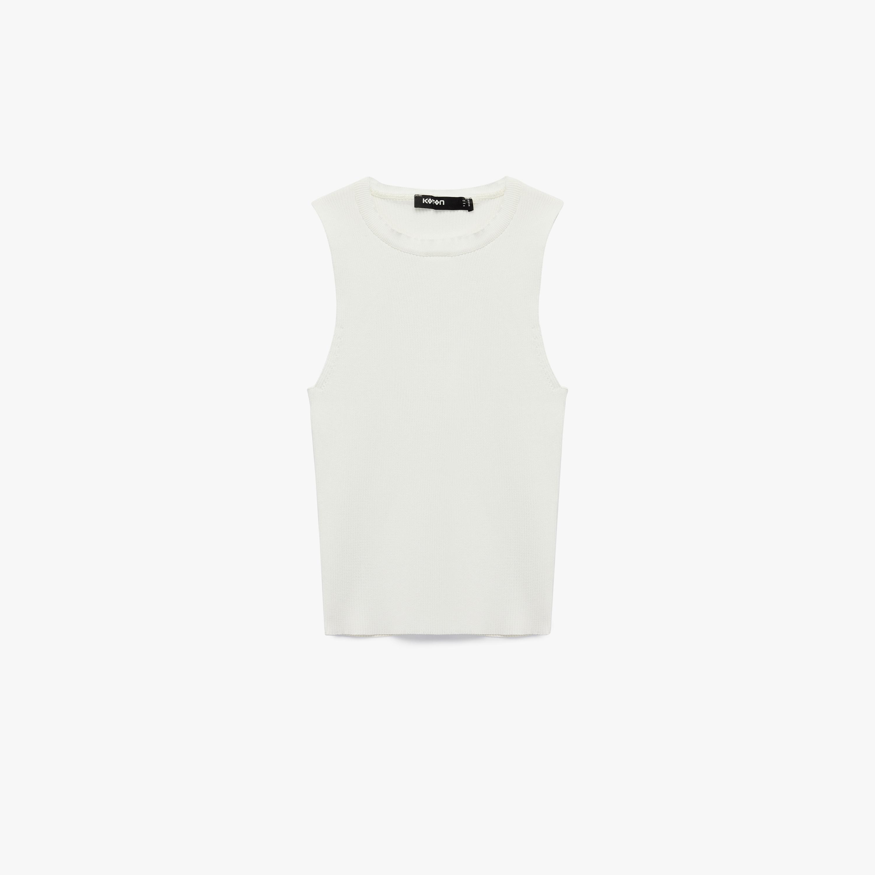 KOTON White Ribbed Women's Tank Top-women-clothing-shirtsandblouses-blouses-image-4