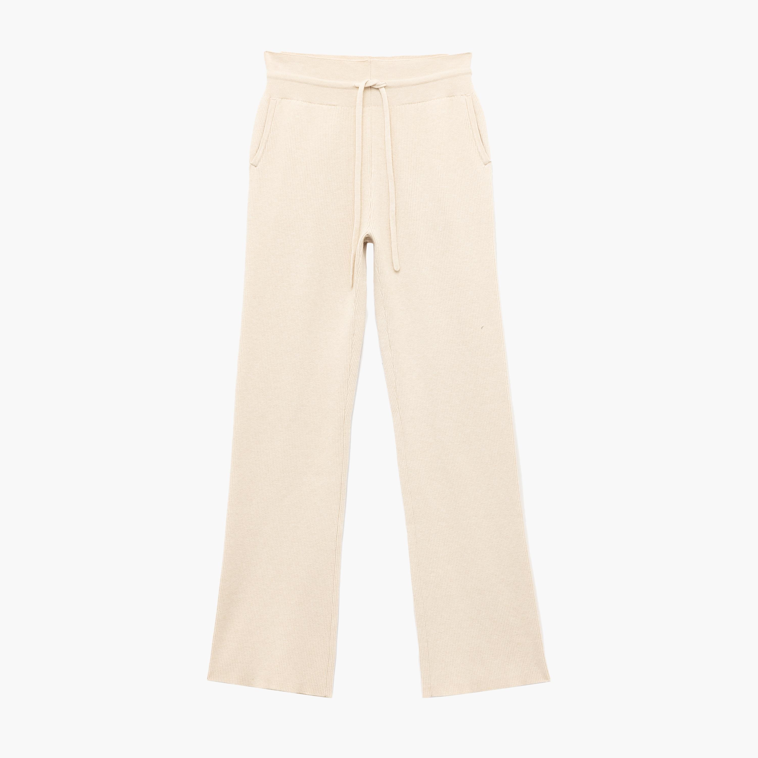 بنطلون نسائي محبوك برباط الخصر من كوتون-women-clothing-bottoms-trousers-image-3