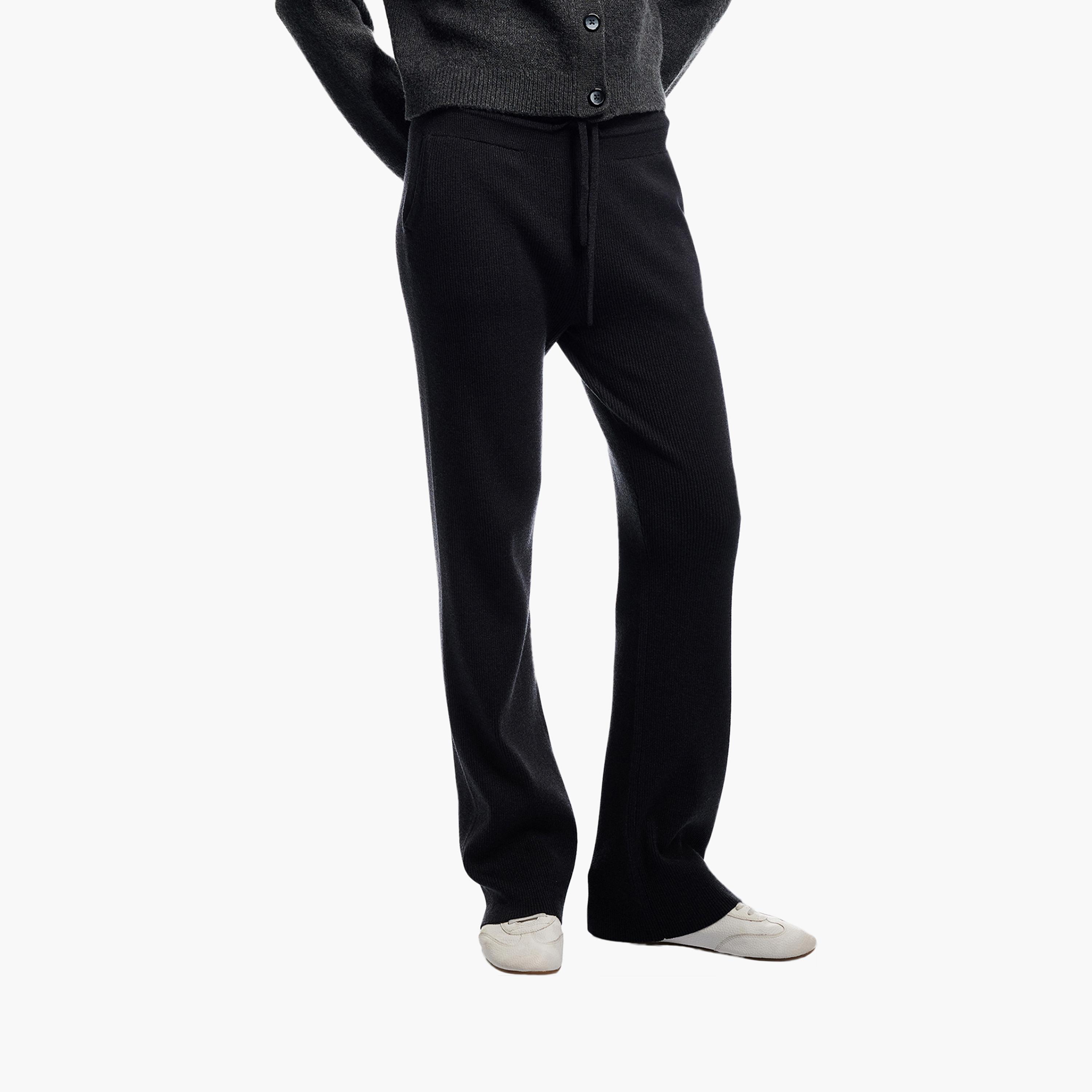 KOTON Drawstring Waist Women's Knit Pants-women-clothing-bottoms-trousers-image-1