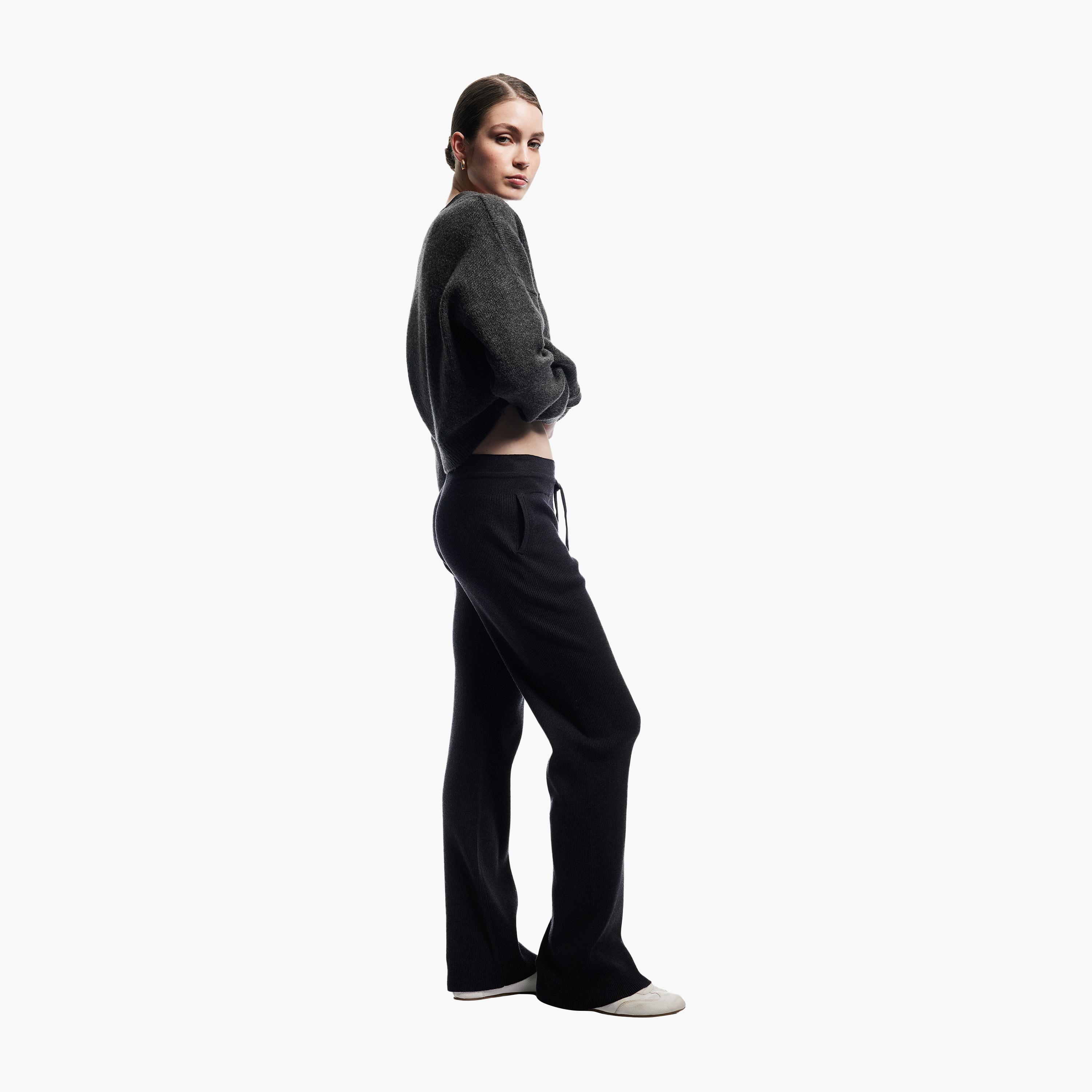 KOTON Drawstring Waist Women's Knit Pants-women-clothing-bottoms-trousers-image-2