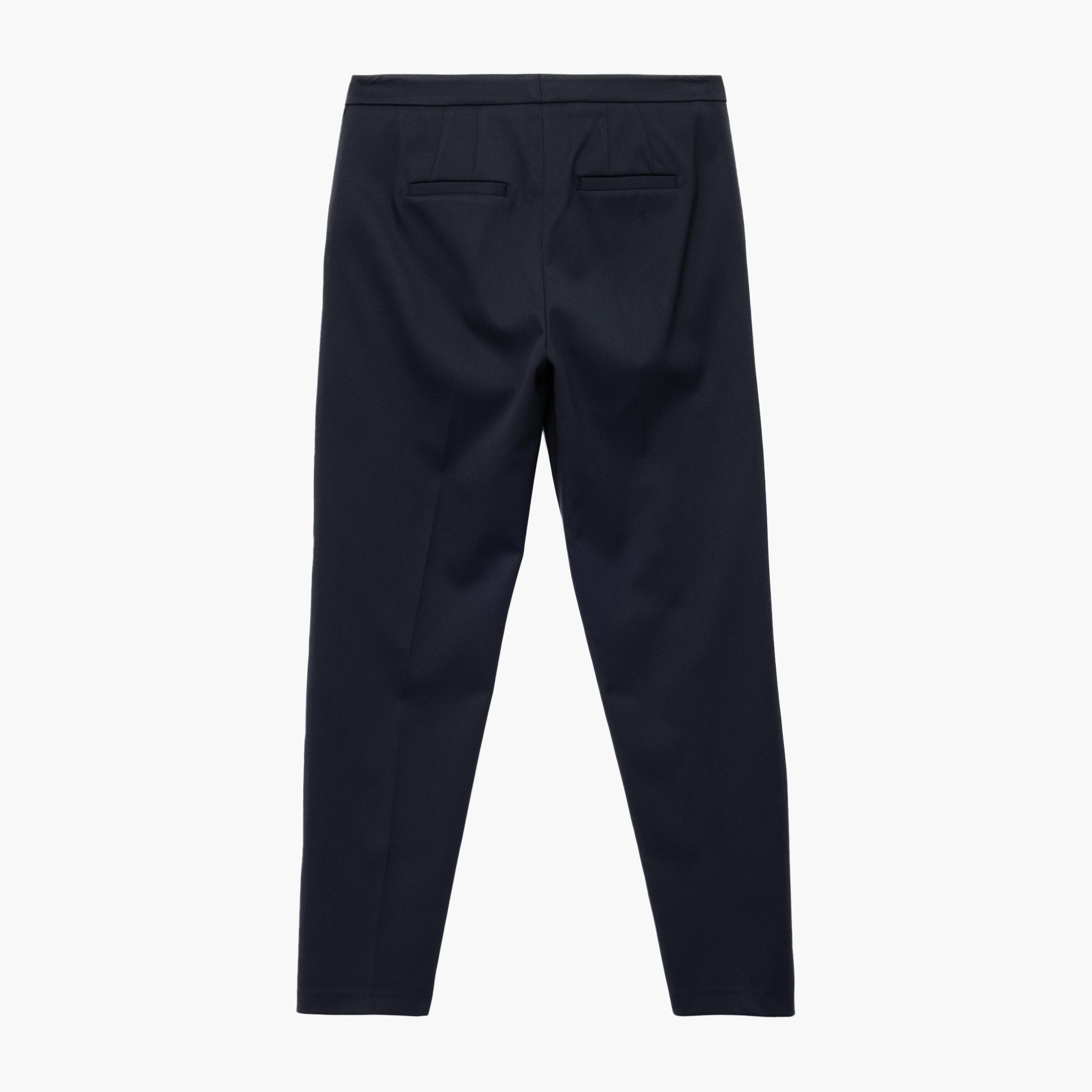 KOTON Blue Hook and Bar Women's Trousers-women-clothing-bottoms-trousers-image-3