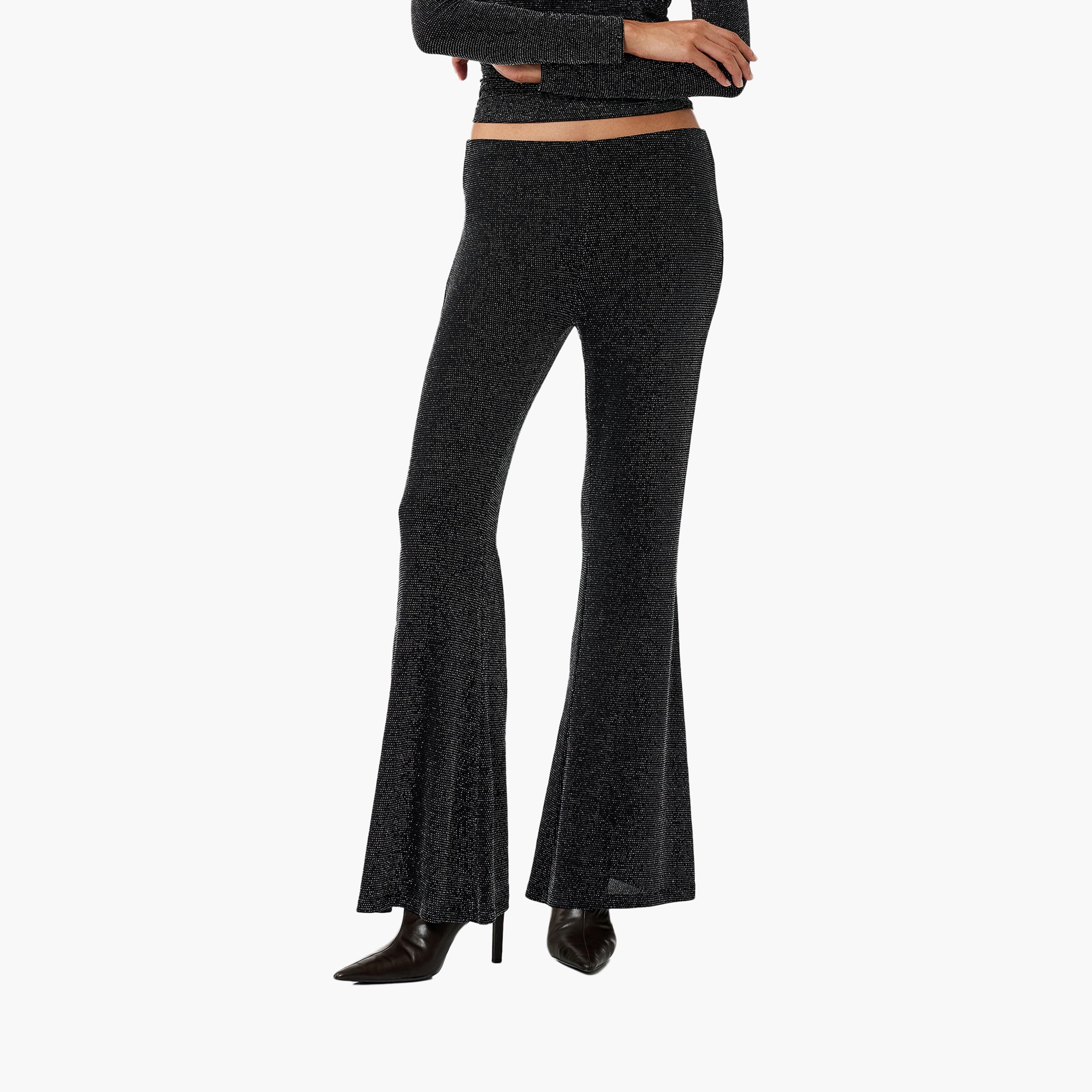 بنطلون نسائي أسود لامع من كوتون-women-clothing-bottoms-trousers-image-1