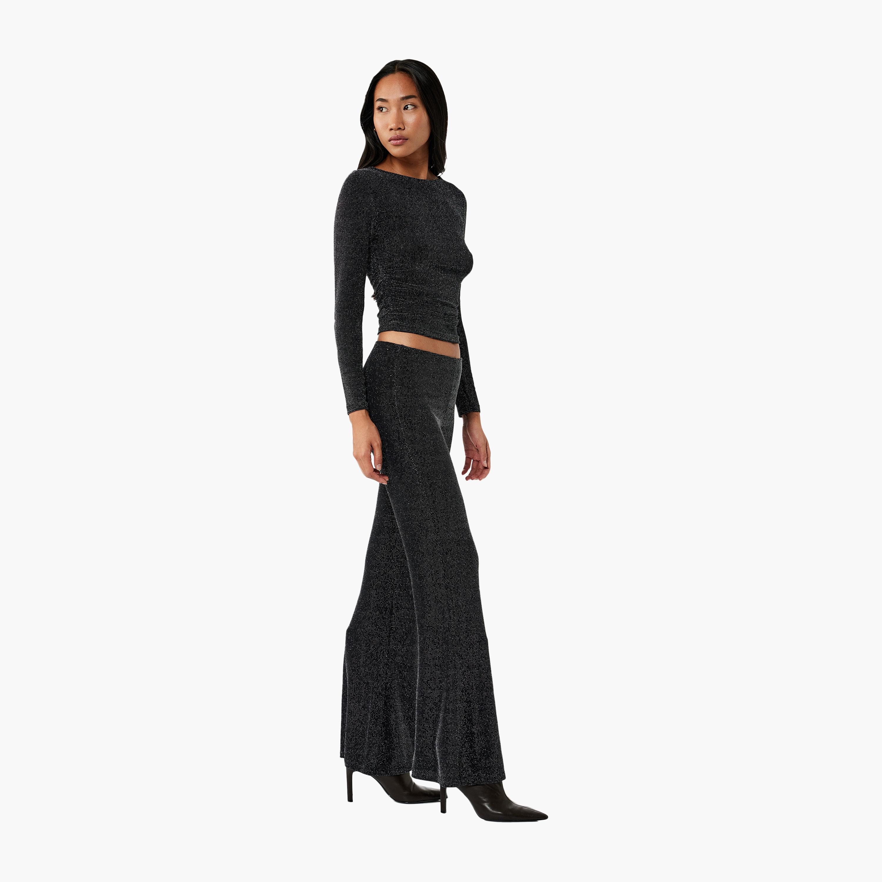 بنطلون نسائي أسود لامع من كوتون-women-clothing-bottoms-trousers-image-2