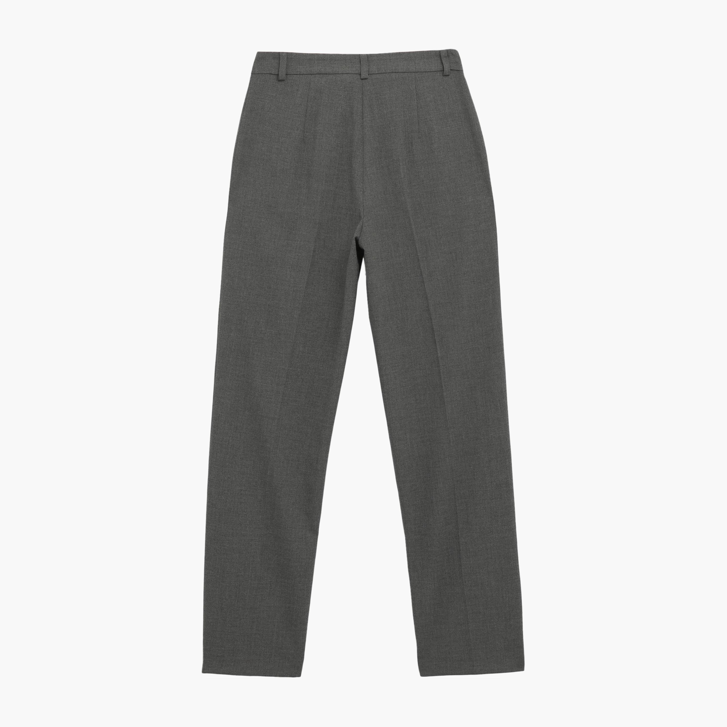 KOTON Grey Striped Zip Fly Women's Trousers-women-clothing-bottoms-trousers-image-4