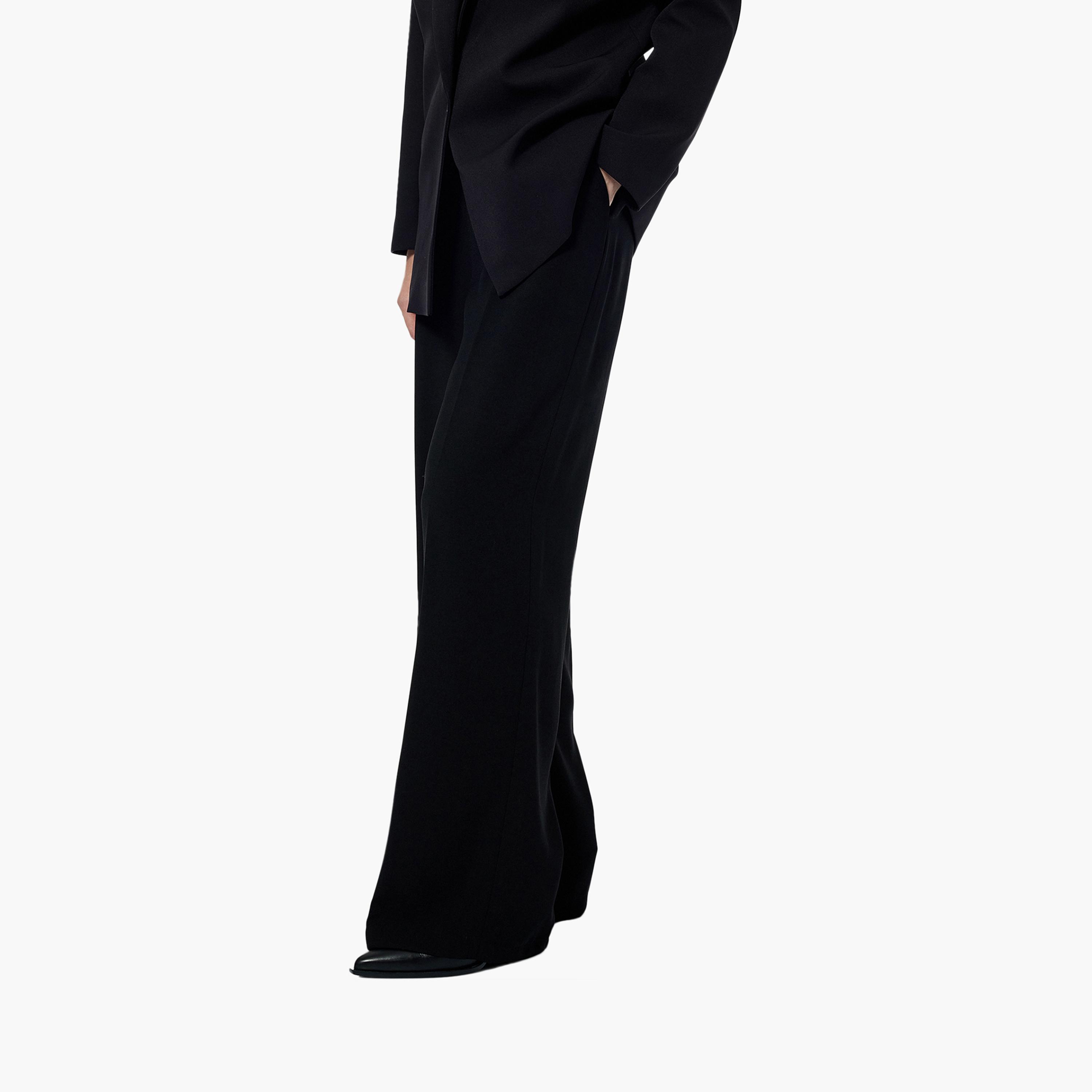KOTON Black Zip Fly Women's Trousers-women-clothing-bottoms-trousers-image-3