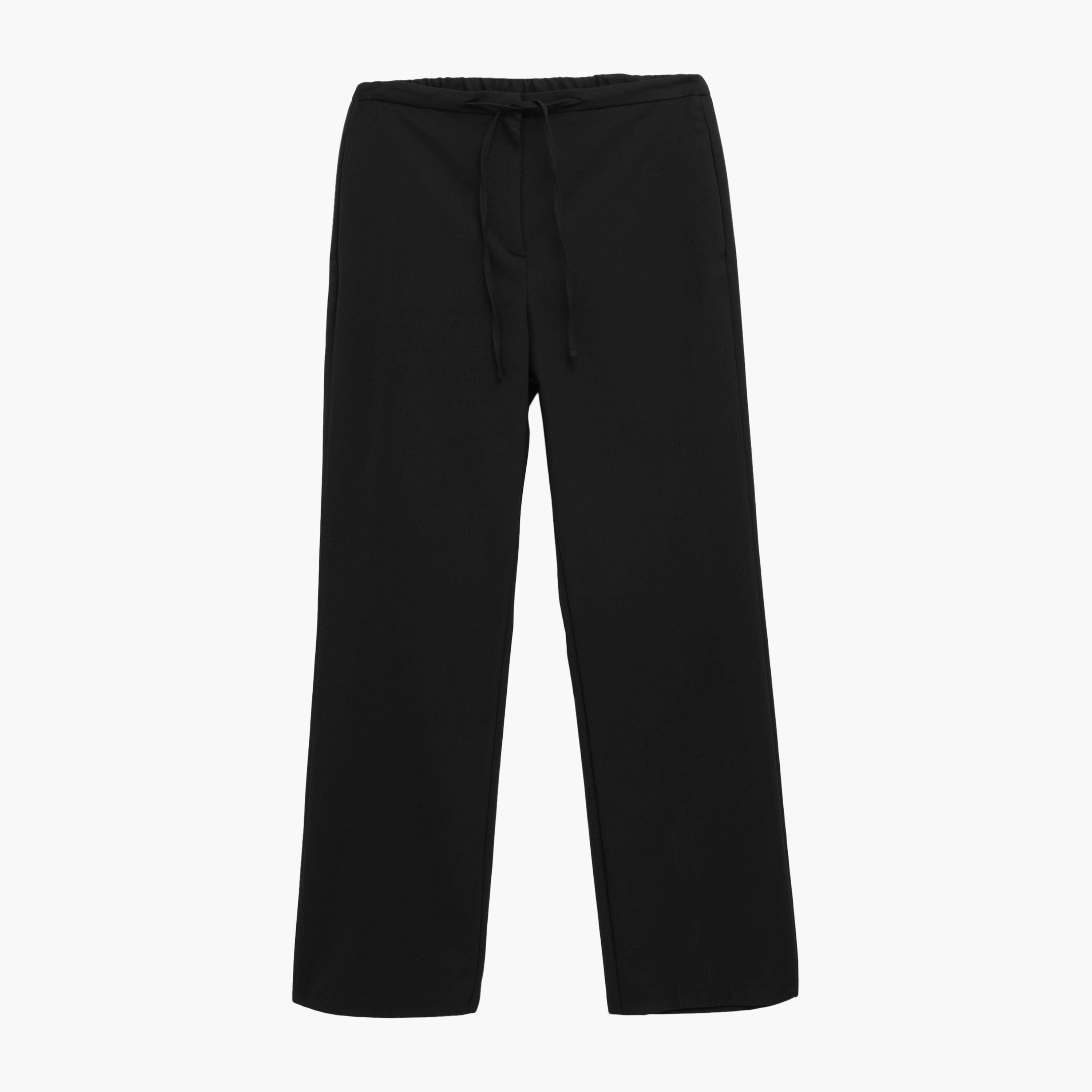 KOTON Black Drawstring Waist Women's Trousers-women-clothing-bottoms-trousers-image-3