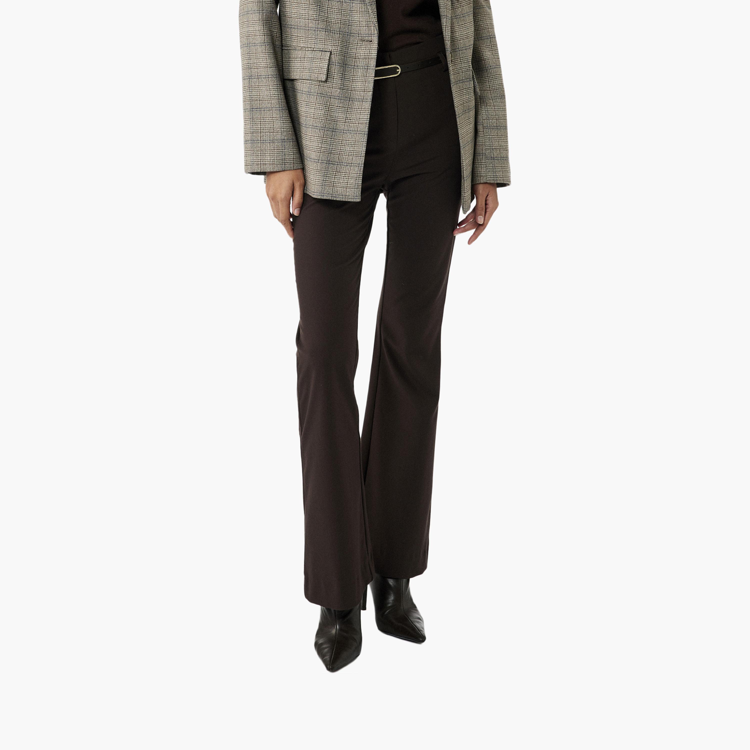 KOTON Brown Hook and Bar Women's Trousers-women-clothing-bottoms-trousers-image-1