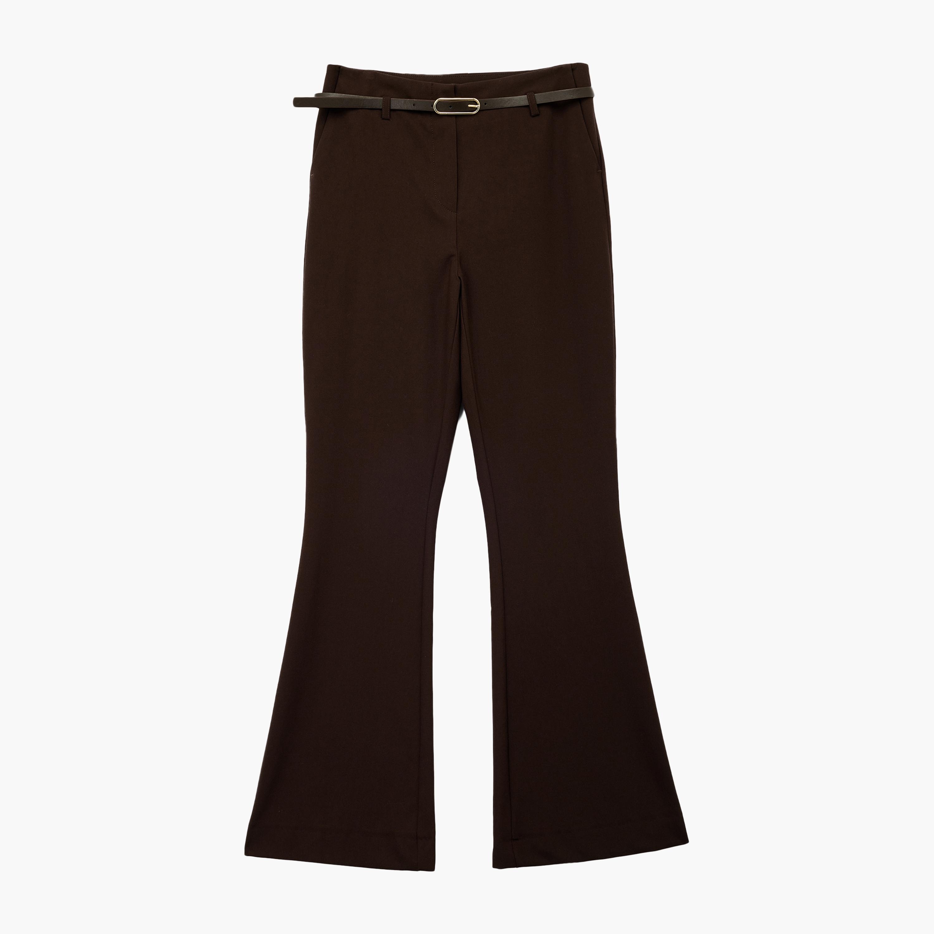 KOTON Brown Hook and Bar Women's Trousers-women-clothing-bottoms-trousers-image-3