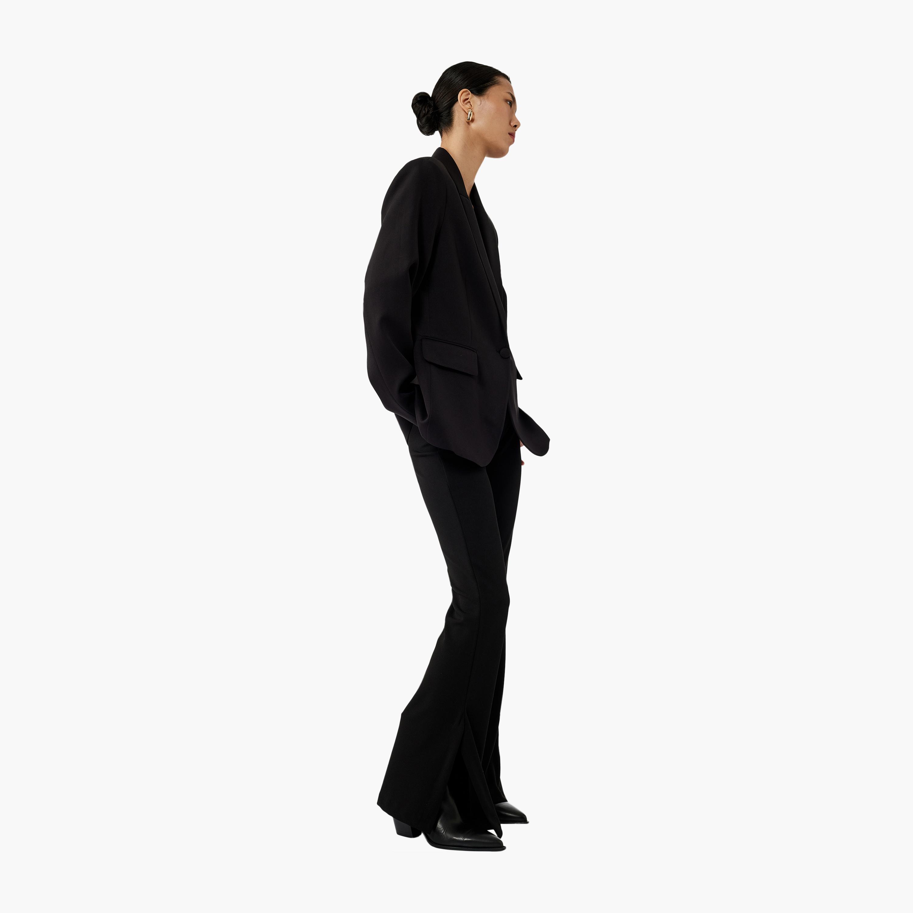 KOTON Black Concealed Zip Women's Trousers-women-clothing-bottoms-trousers-image-2