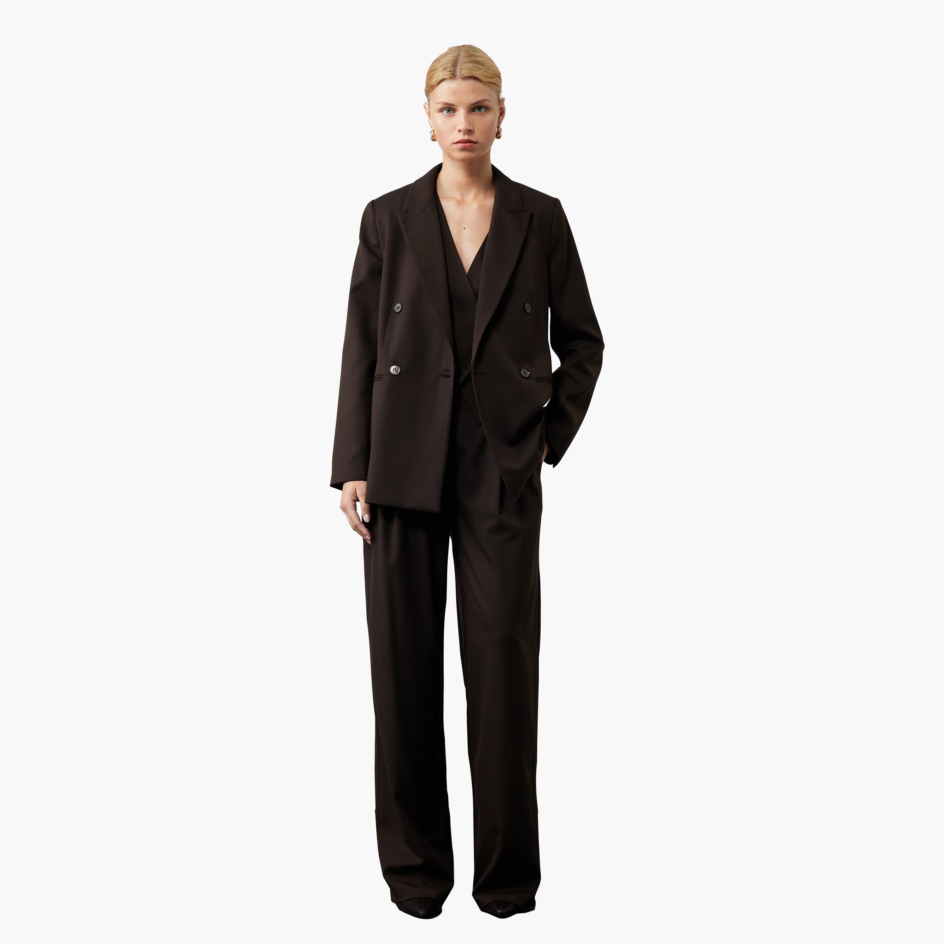 KOTON Brown Hook and Bar Women's Trousers-women-clothing-bottoms-trousers-image-2