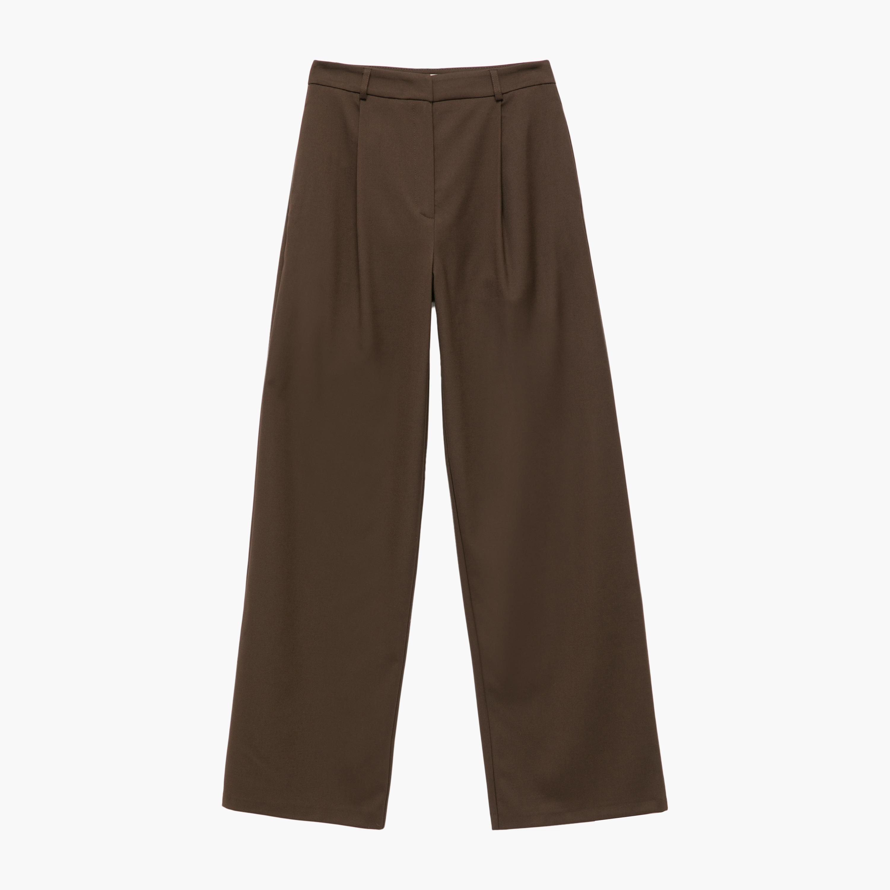 KOTON Brown Hook and Bar Women's Trousers-women-clothing-bottoms-trousers-image-4
