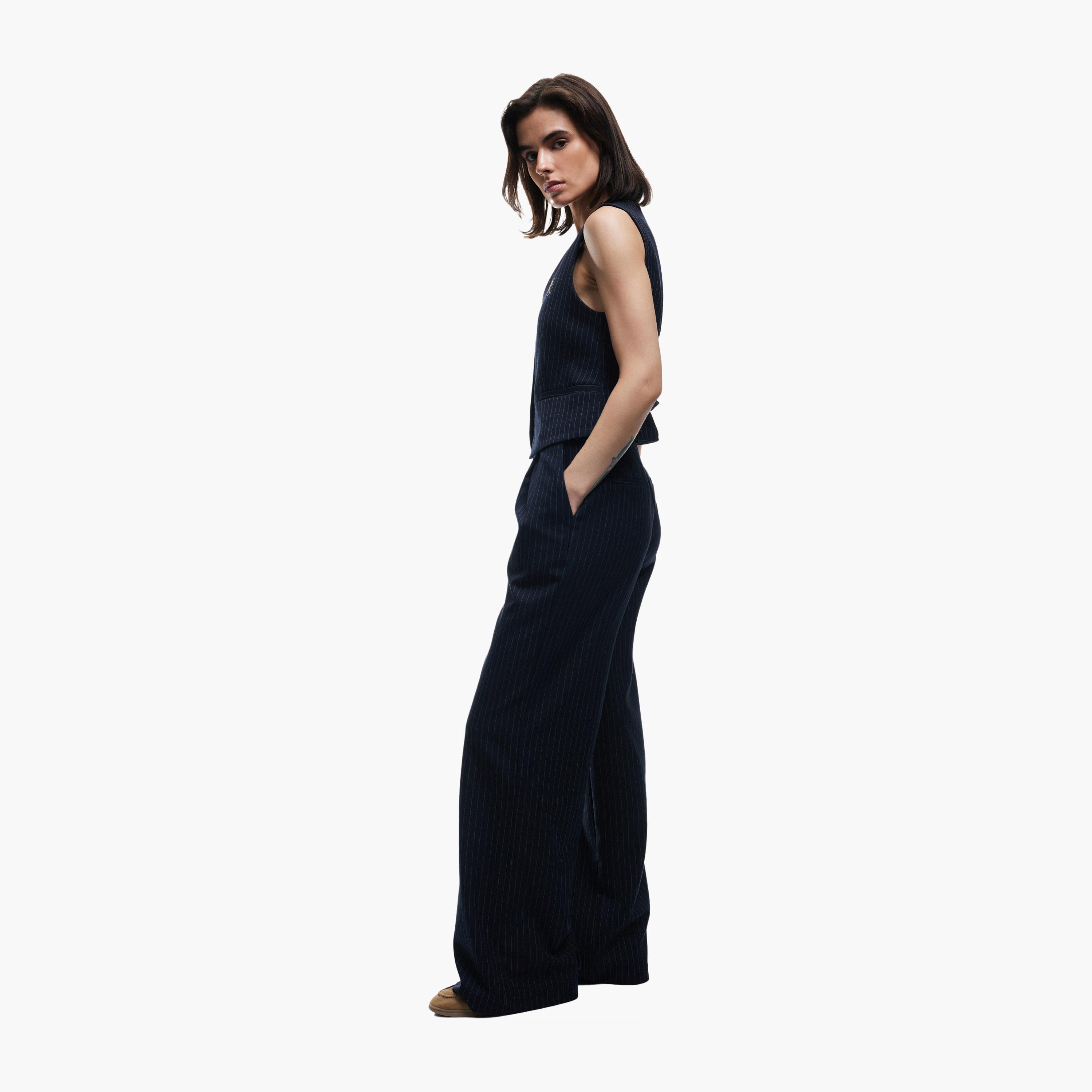 KOTON Blue Striped Women's Trousers-women-clothing-bottoms-trousers-image-2