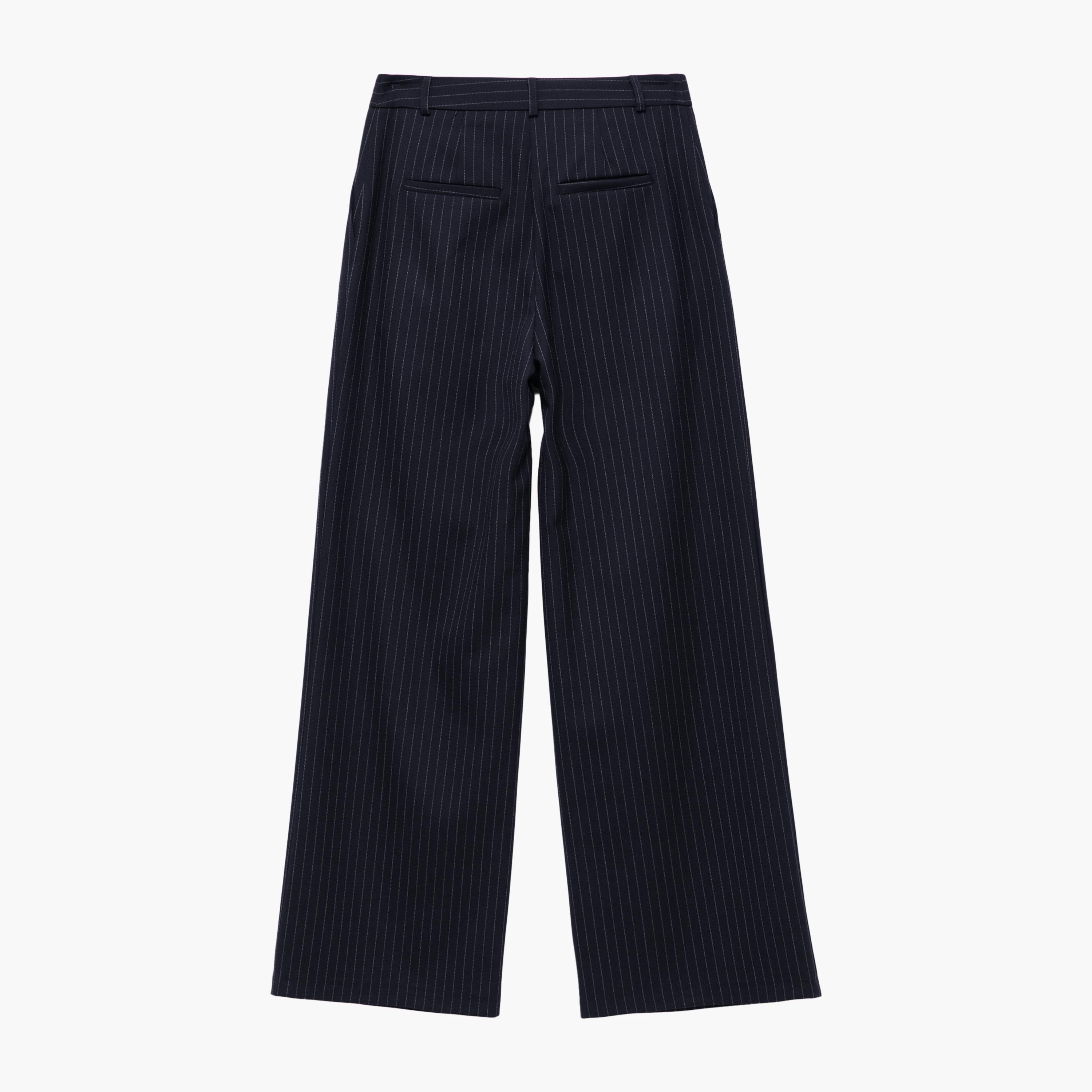 KOTON Blue Striped Women's Trousers-women-clothing-bottoms-trousers-image-4