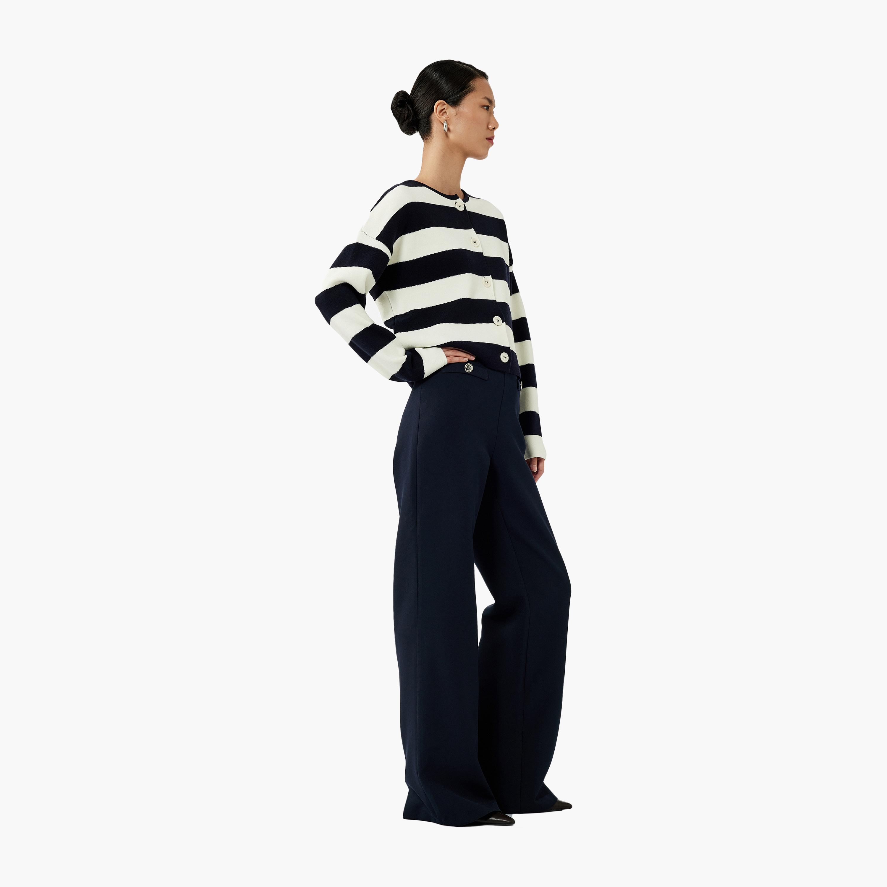 KOTON Blue Concealed Zip Women's Trousers-women-clothing-bottoms-trousers-image-2